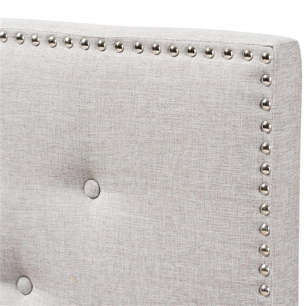 Baxton Studio Windsor Tufted Twin Panel Headboard - Grayish Beige Upholstered Bed Frame Headboard for Bedroom Decor | Perfect for Guest Rooms, Master Bedrooms & Apartment Living