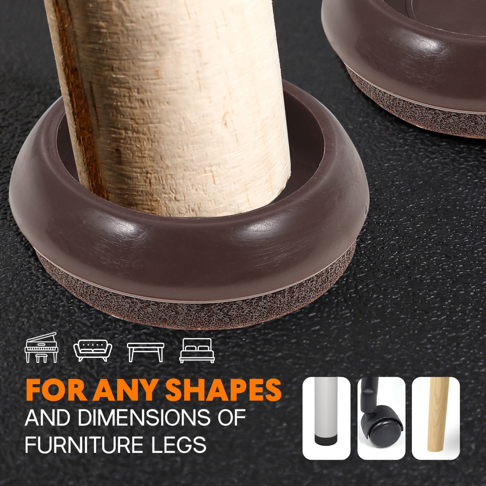 10-Pack Non-Slip Furniture Caster Cups - Heavy Duty Wheel Stoppers for Hardwood Floors, Chair & Sofa Leg Protectors - Perfect for Office Chairs, Rolling Desks & Home Furniture to Prevent Scratches & Damage