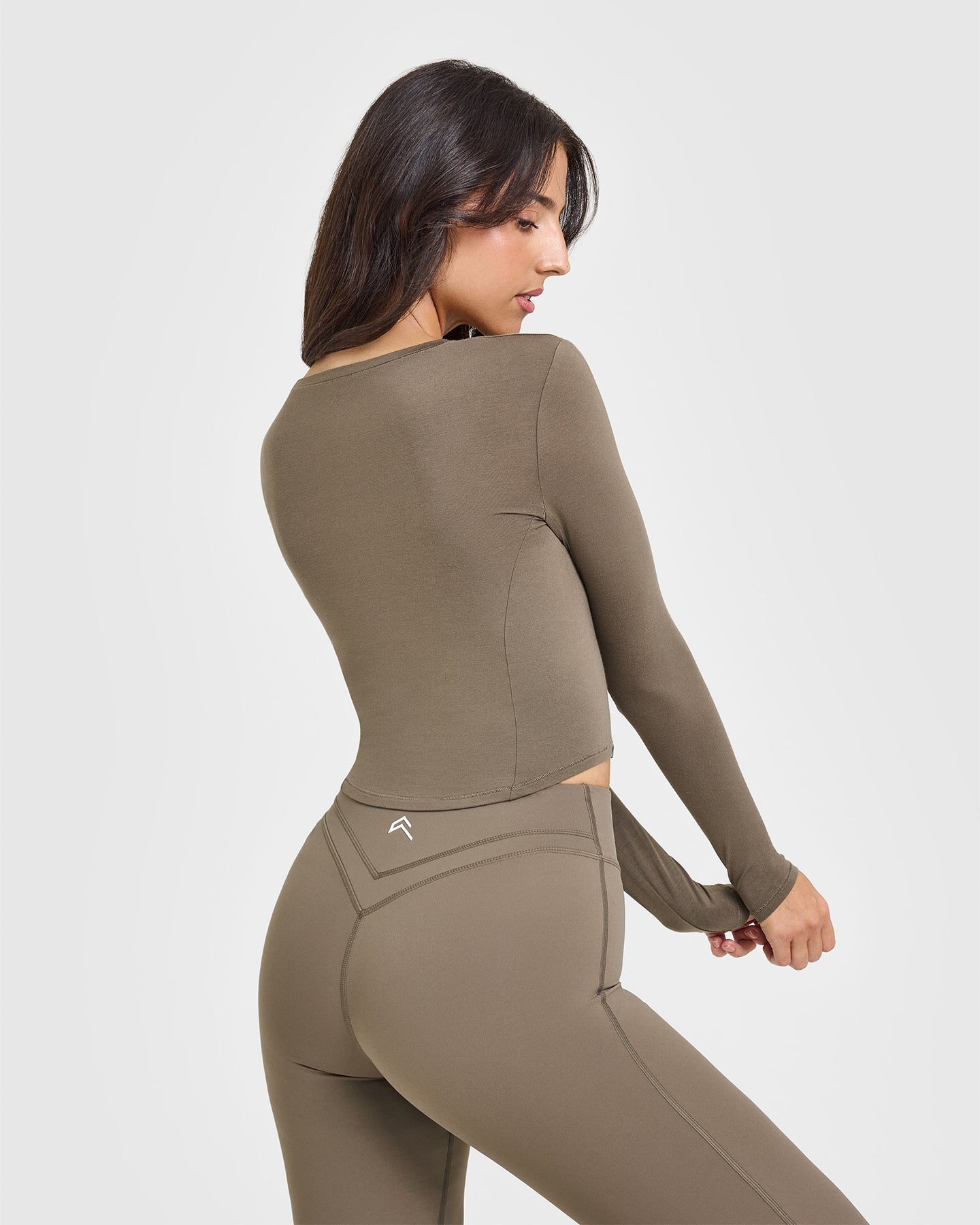 Mellow™ Soft Mid Long Sleeve Women's Top in Moss Brown - Comfortable Casual Blouse for Everyday Wear, Work & Outings