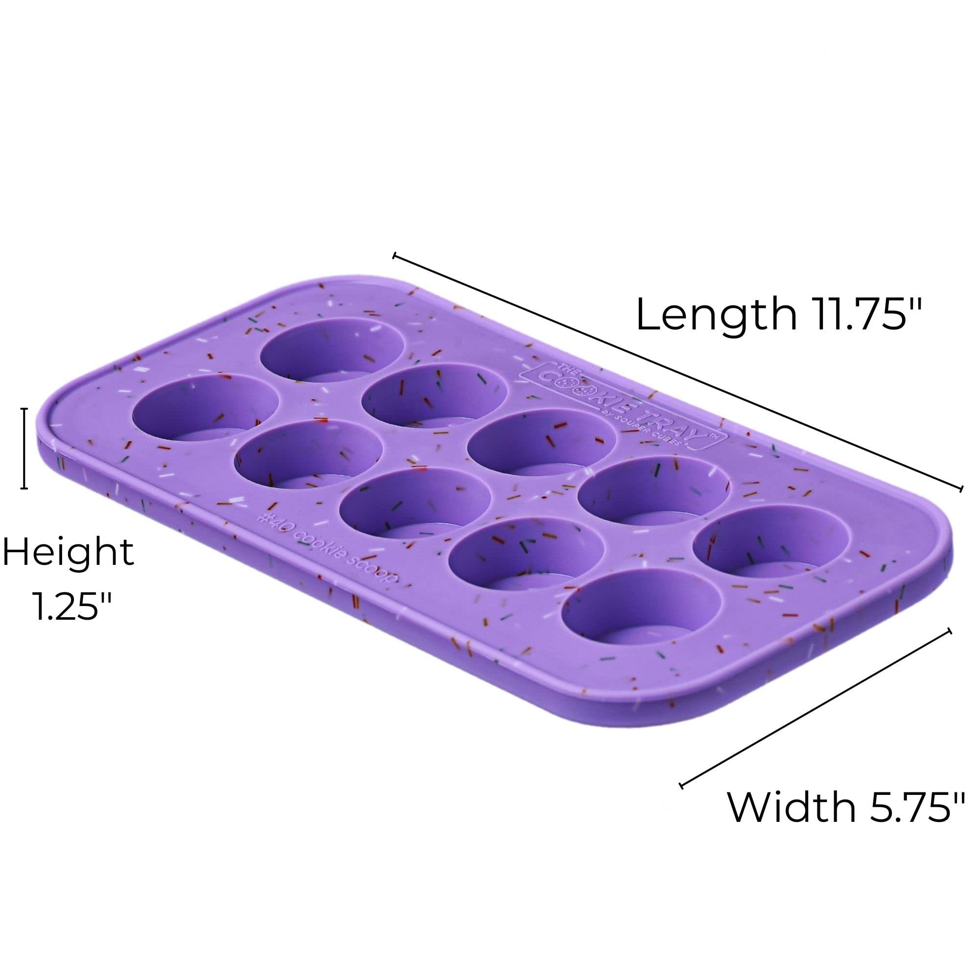 Souper Cubes Silicone Cookie Dough Freezer Tray - 2-Pack Lavender With Sprinkles - Perfect for Freezing Cookies, Mini Chocolates, Egg Bites & Peanut Butter Cups - Ideal for Meal Prep, Baking & Snack Storage