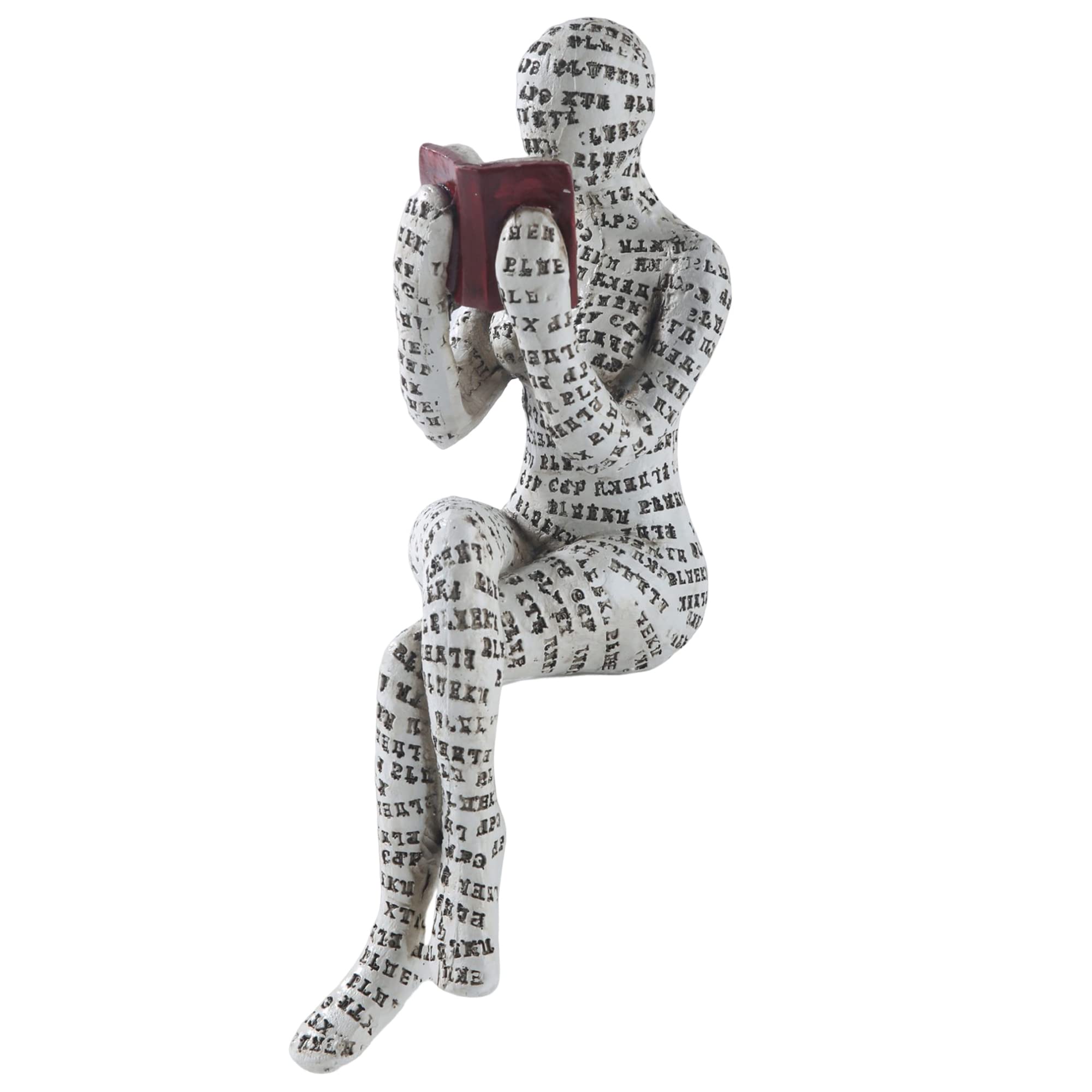 Modern Abstract Thinker Statue Sculpture - Aesthetic Home & Office Decor for Shelf, Table, Desk | Perfect for Living Room, Bedroom, Study & Workspace | GRAPMKTG Pulp Art Reading Woman Statue