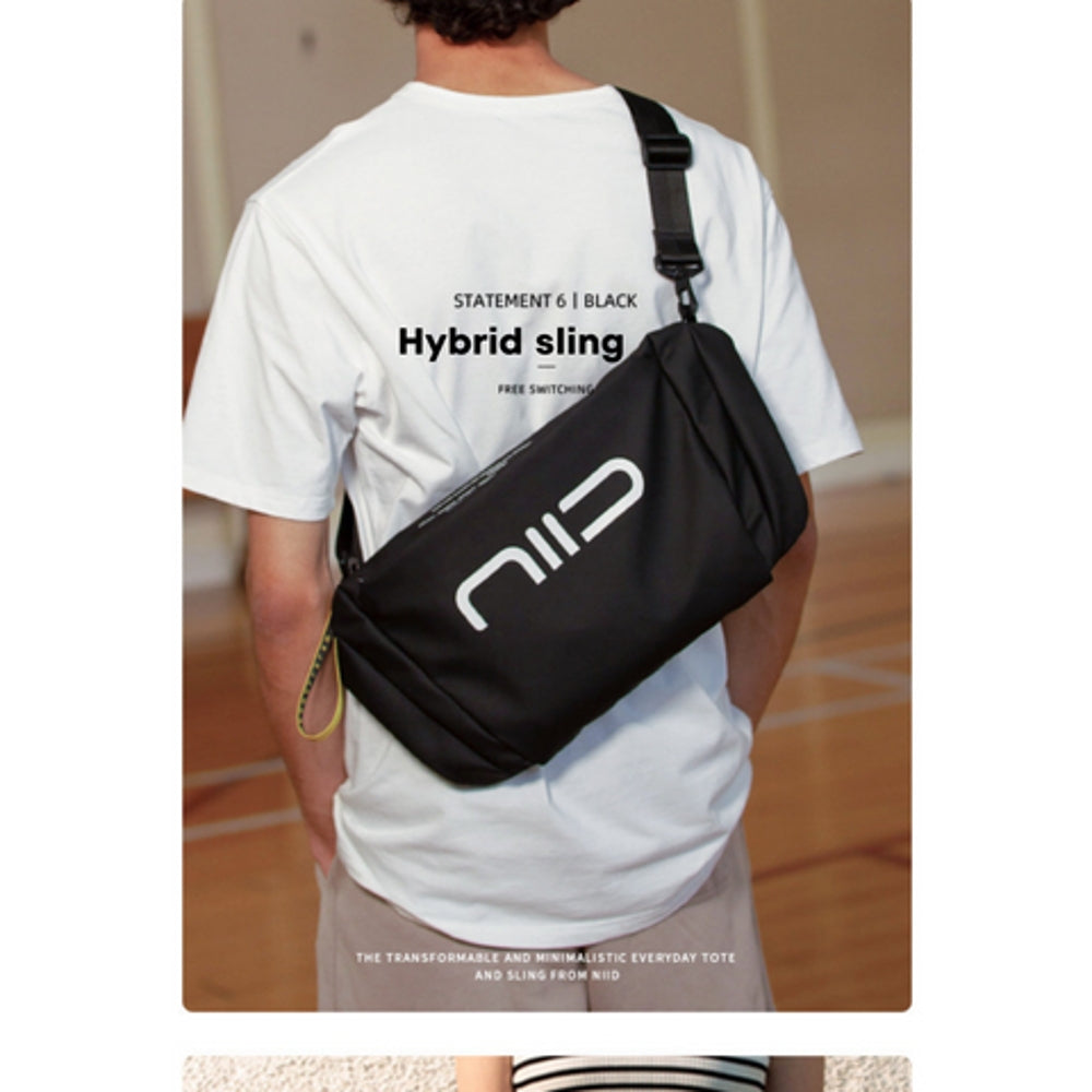 NIID ST@TEMENT S6 Hybrid Sling Bag - Black | Crossbody Chest Bag for Men & Women | Perfect for Travel, Work & Everyday Use