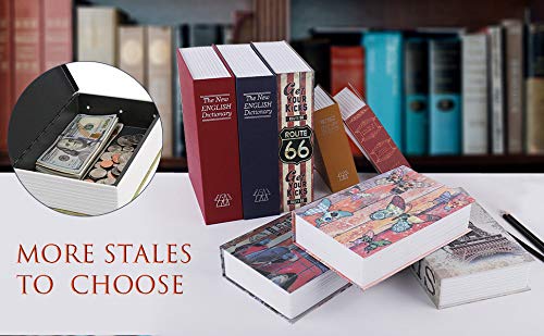 Dictionary Book Safe with Combination Lock - 9.5×6.2×2.2 Inch Hidden Storage Box for Valuables, Cash & Jewelry - Discreet Home Security Solution (UK Flag Design)