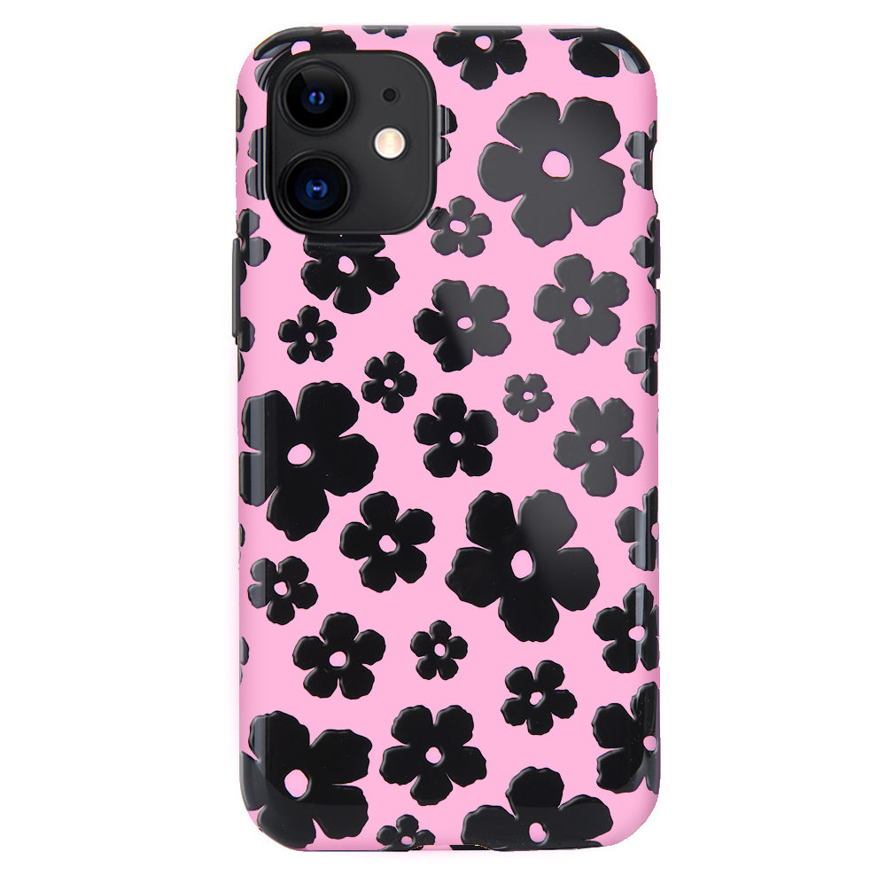 Pink Le Fleur iPhone Case - Cute Floral Design Protective Cover for iPhone 13/14/15 - Perfect for Everyday Use, Travel & Gifting