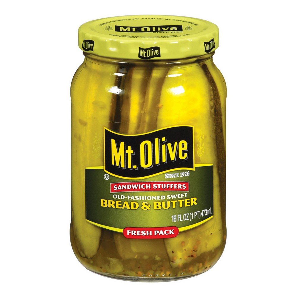 MT. OLIVE Sandwich Stuffers - Bread & Butter Pickles in a 16 oz Jar - Perfect for Burgers, Sandwiches & Snacking