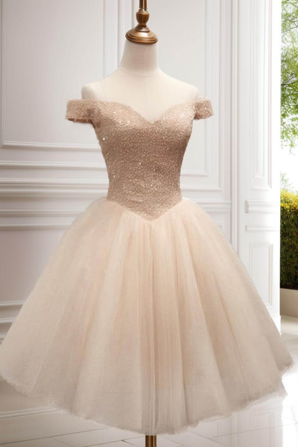 Elegant Princess Knee-Length Tulle Homecoming Dress CS0523 | Formal Dance, Prom, Sweet 16 Party | Plus Size & Teen Girls Ball Gown