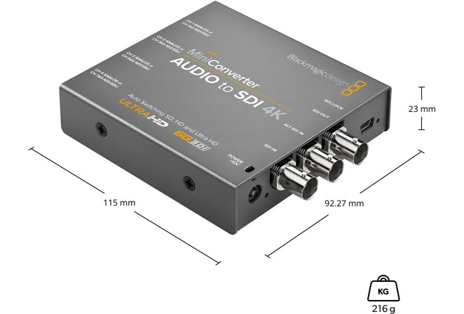 4K Mini Audio to SDI Converter - Professional HDMI to SDI Video Adapter for Live Streaming, Broadcast & Studio Production