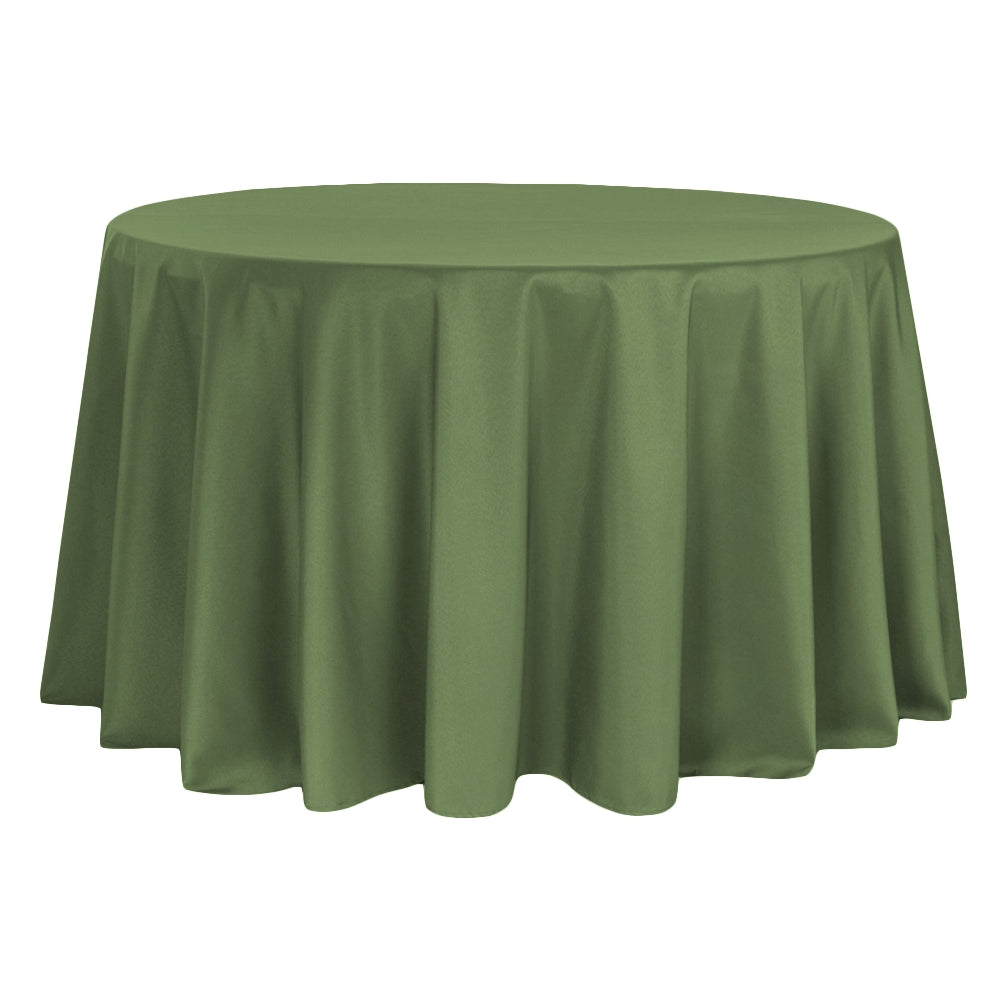 Premium Polyester 120-Inch Round Tablecloth - Willow Green - Perfect for Weddings, Banquets, and Formal Dining Events