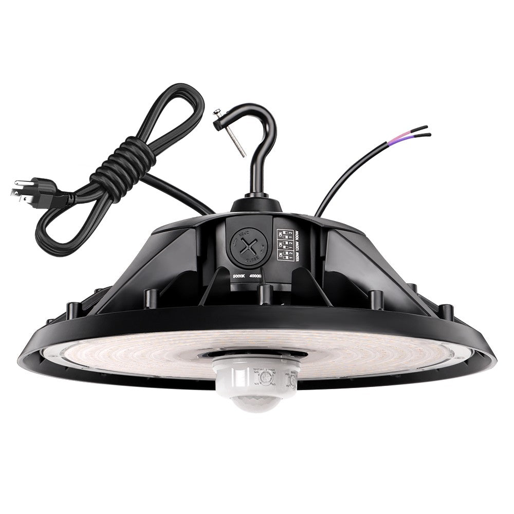 MAX UFO LED Bay Light 150W/120W/100W Selectable - 40K/50K Color Temperature - 23,000 Lumens - 120-277V - 400W Metal Halide Equivalent - Perfect for Warehouses, Garages & Industrial Lighting