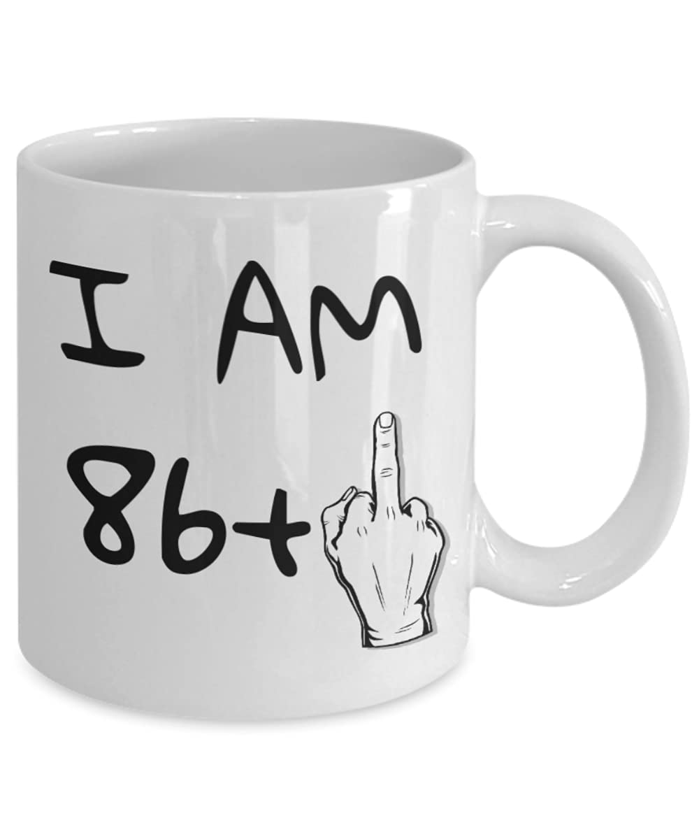 Zapbest 87th Birthday Coffee Mug - 11oz White Porcelain Cup with 'I Am 86+1' Funny Quote for Grandma & Grandpa | Perfect Gift for Birthday Celebrations & Daily Coffee Moments
