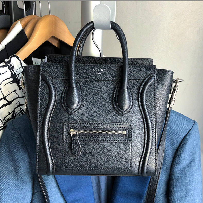Celine Black Nano Mini Crossbody Phantom Luggage Tote Bag - Stylish Designer Handbag for Women, Perfect for Everyday Use, Travel & Special Occasions