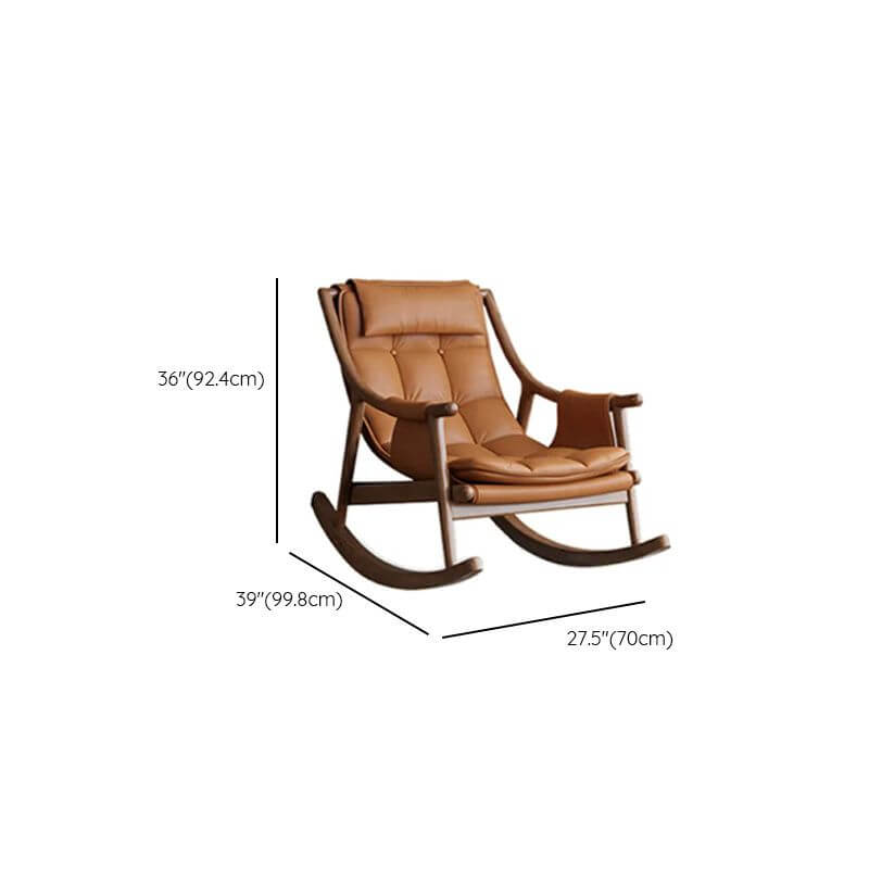 Modern Auburn Wooden Frame Stain-Resistant Cushioned Rocking Recliner Chair with Track Arms - Perfect for Living Room, Nursery & Relaxation