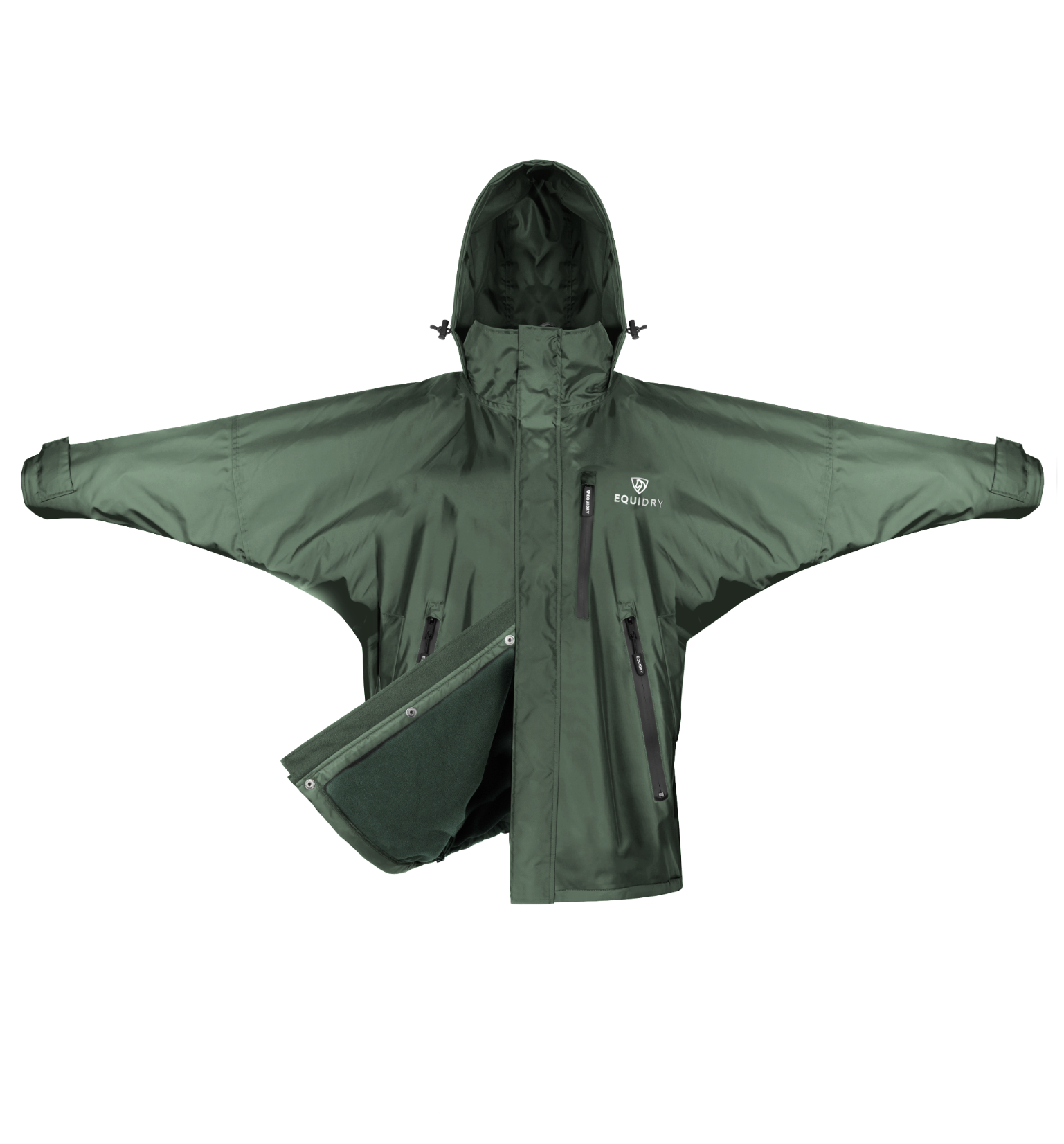 Men's Thin Fleece Shortie - Black Forest Green | Cozy & Lightweight for Outdoor Hiking, Camping & Lounge Wear