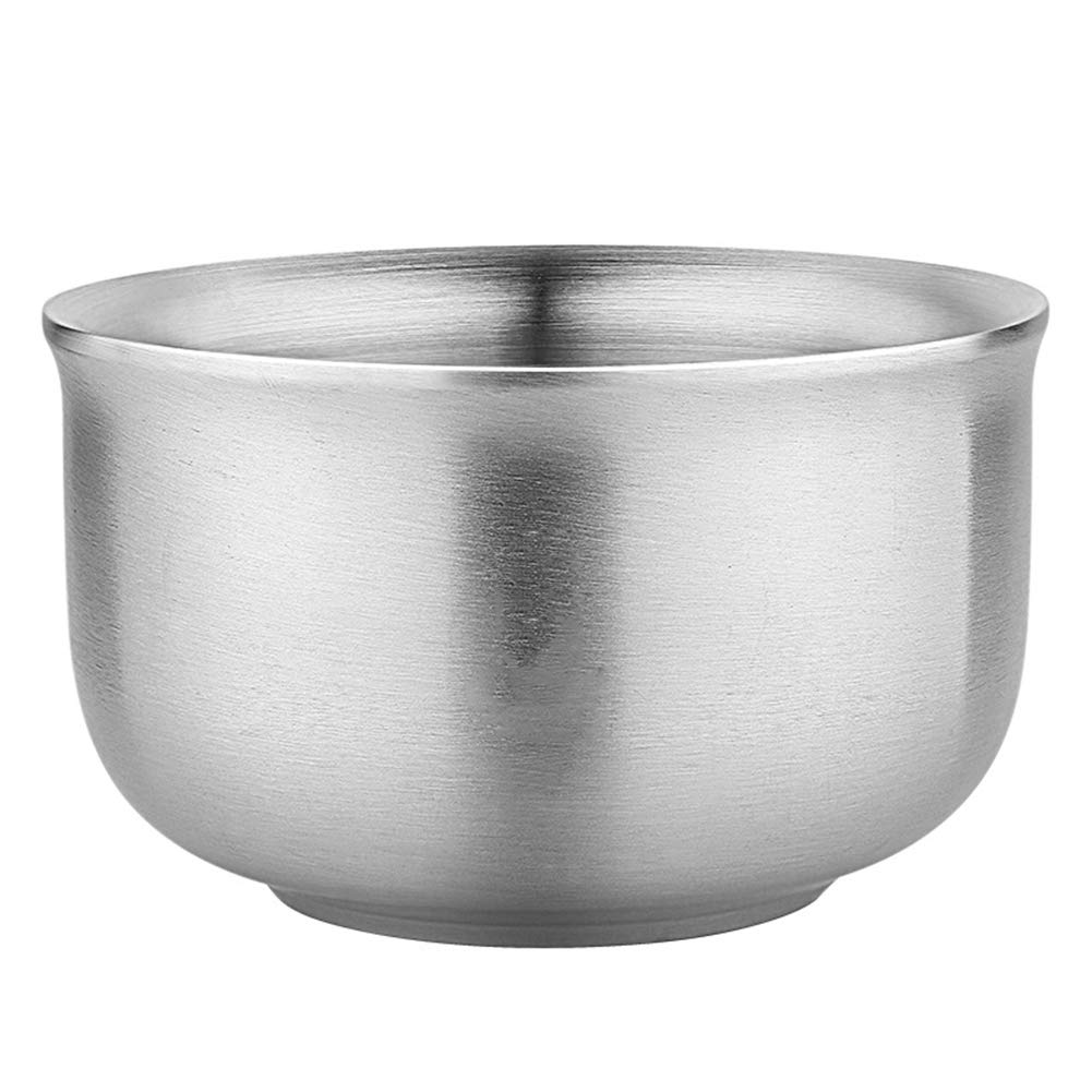 Premium Stainless Steel Double Wall Insulated Rice & Soup Bowl - 11.5cm Round Tableware for Hot & Cold Foods | Perfect for Home, Office, Camping & Outdoor Dining