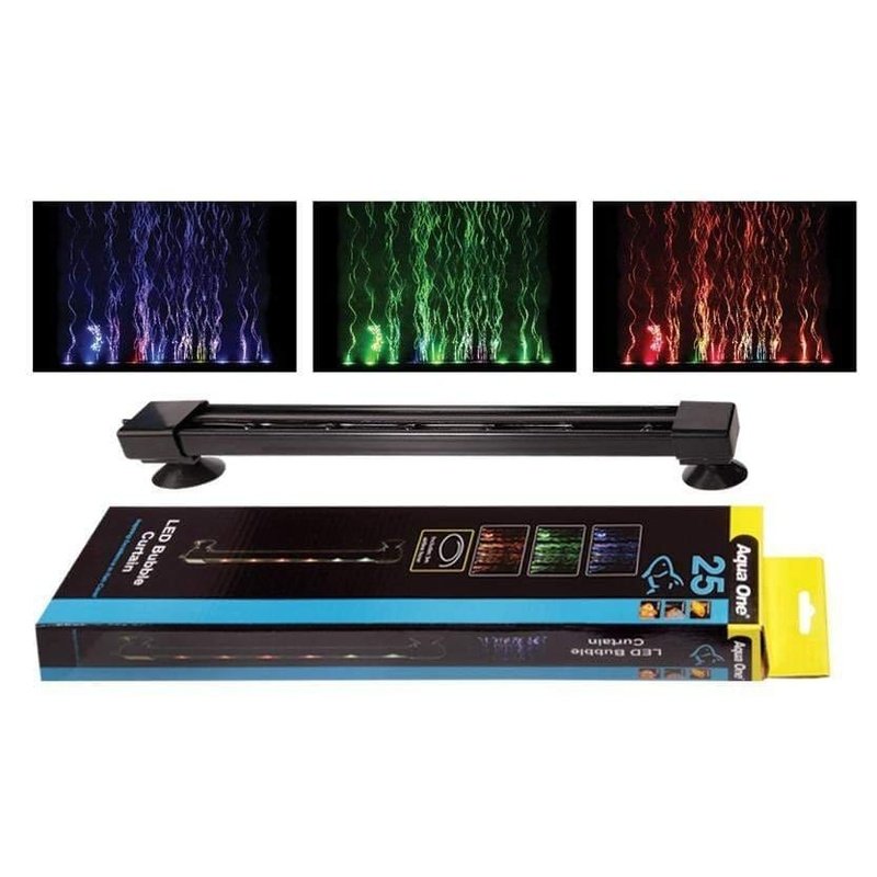 Aqua One LED Color Changing Bubble Curtain - 16.4ft Adjustable Underwater Aquarium Decor with Remote Control | Perfect for Fish Tanks, Ponds & Home Decor