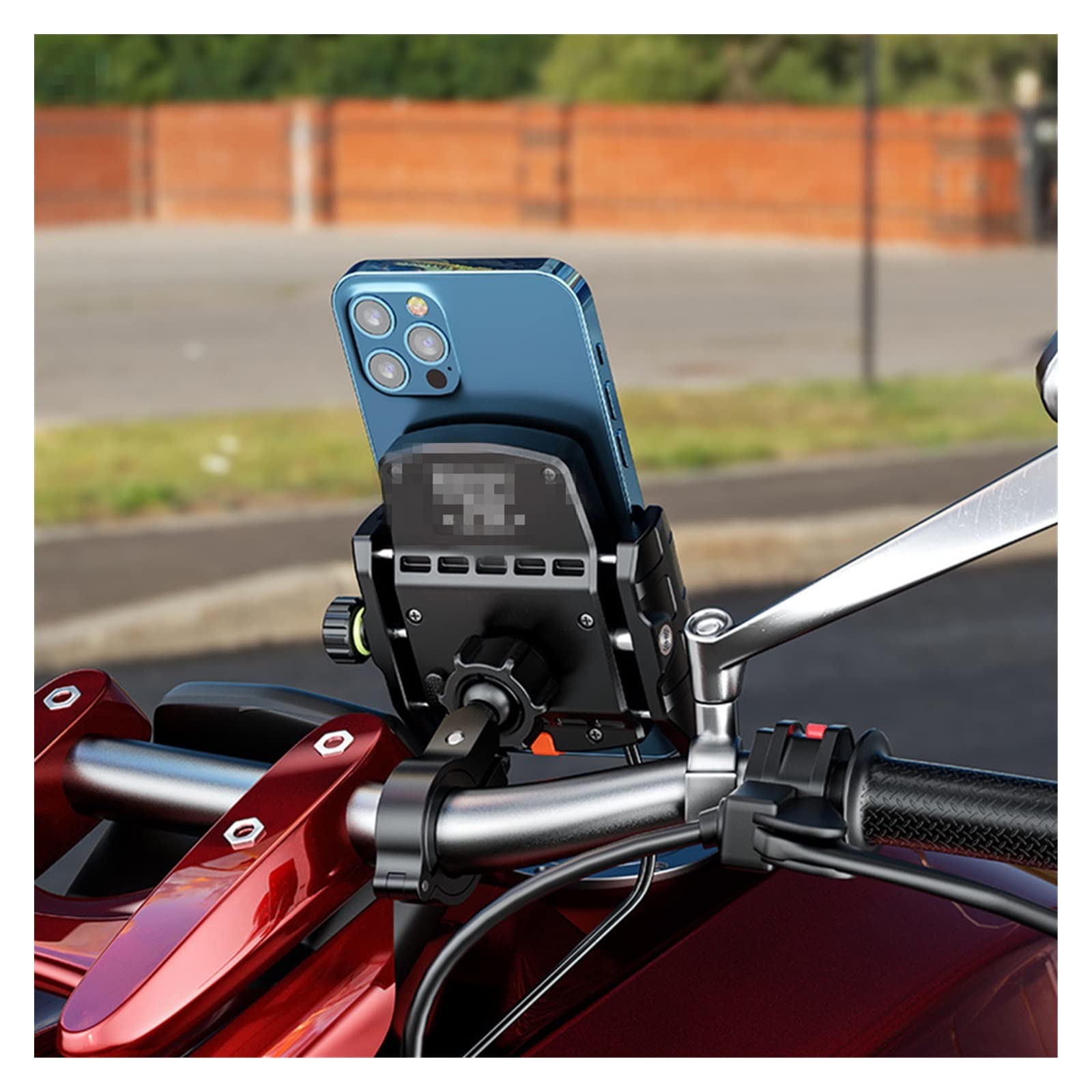360° Adjustable Waterproof Motorcycle Phone Mount - Universal Handlebar Stand for Smartphones - Perfect for GPS Navigation, Adventure Riding & Commuting