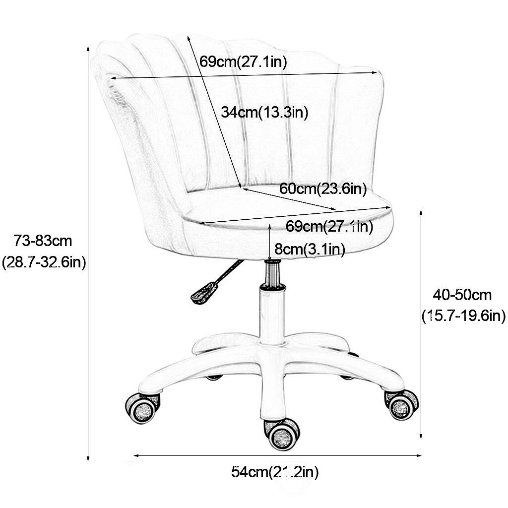 Velvet Swivel Office Chair - Ergonomic Adjustable Computer Desk Chair with Lift Function, Modern Vanity & Leisure Chair for Home Office, Living Room, Study | Perfect for Work, Gaming & Relaxation