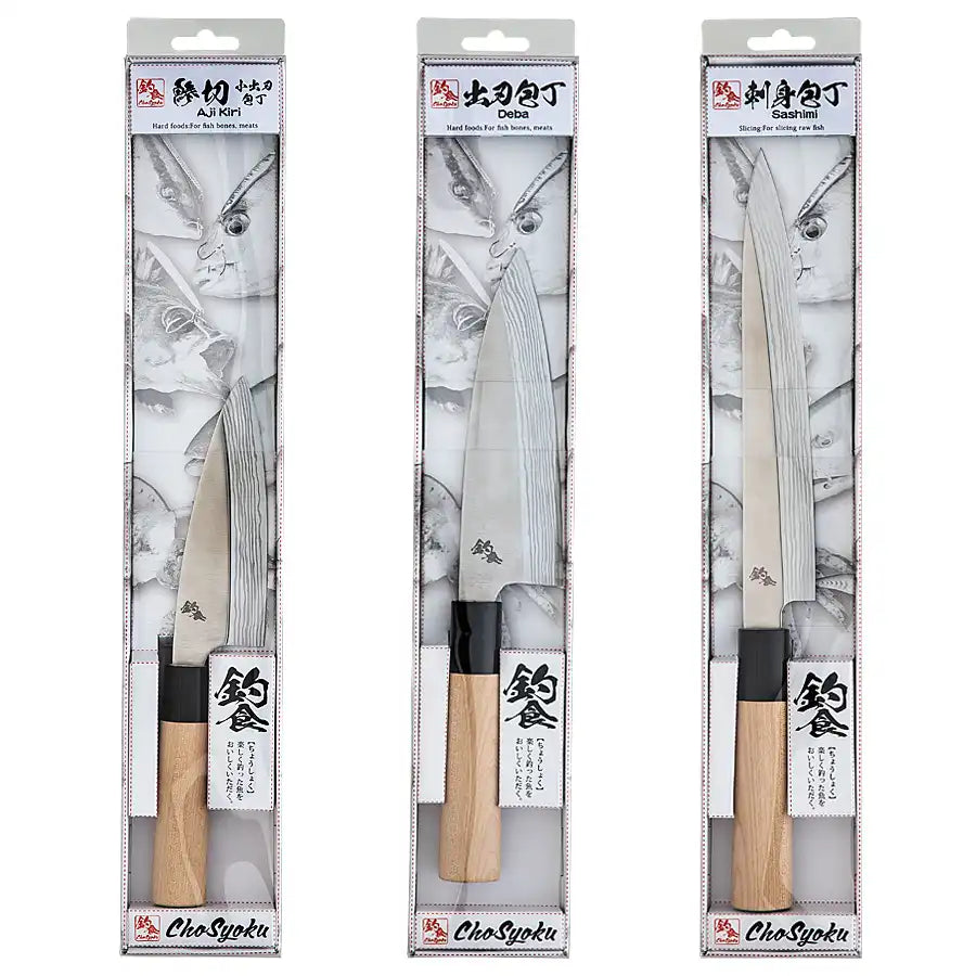 Premium Valley Hill Fishing Series Sashimi Knife Set - Japanese Style High Carbon Steel Fillet Knives for Sushi, Sashimi & Fish Cleaning - Perfect for Home Chefs, Anglers & Outdoor Cooking