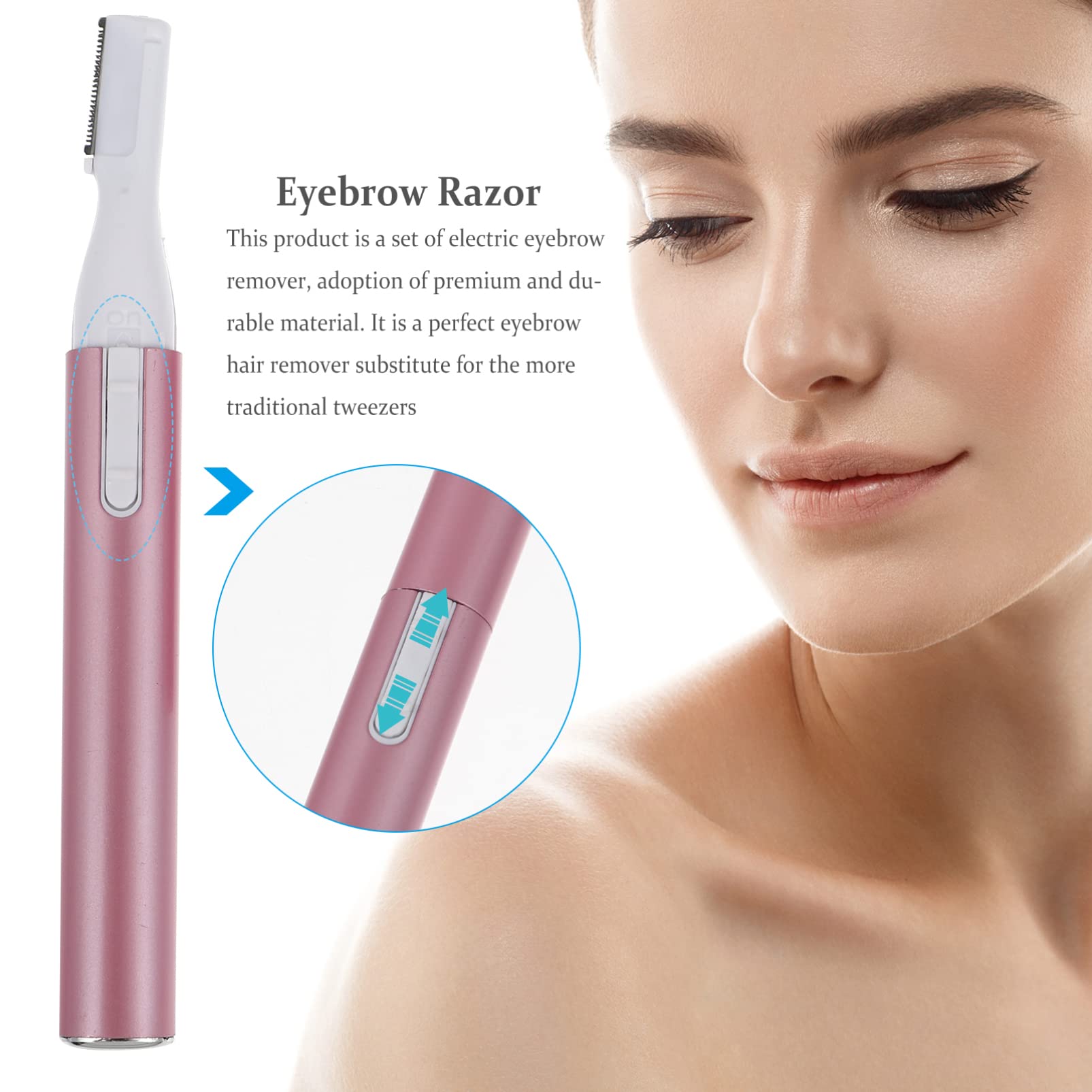 FOMIYES Electric Eyebrow Trimmer & Body Hair Shaver - Rechargeable Mini Grooming Tool for Eyebrows, Face & Body Hair Removal - Portable Pink Aluminum Trimmer for Travel, Home & Salon Use