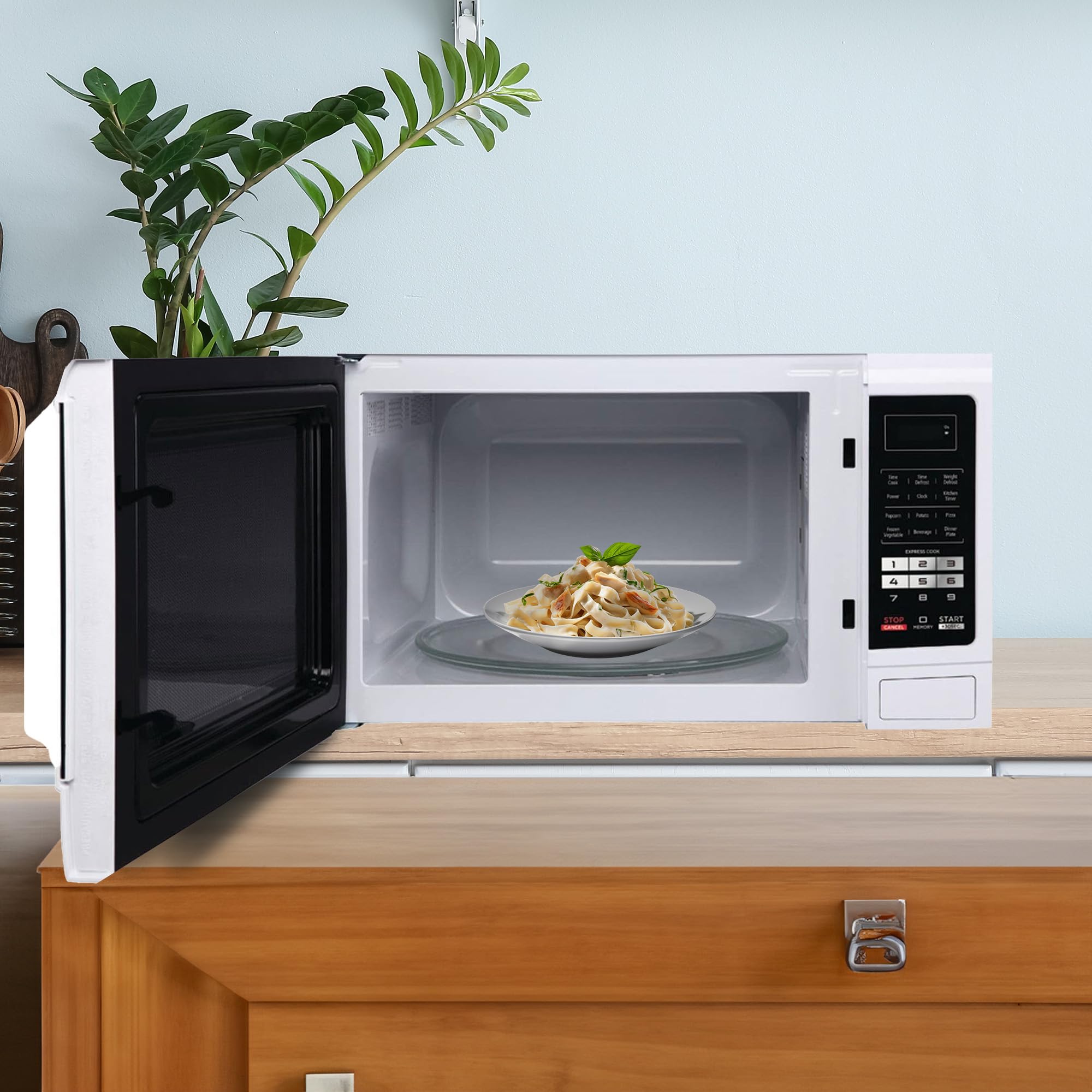Magic Chef 1.6 Cu Ft Countertop Microwave Oven - 1100W Compact Small Microwave for Kitchen, Dorm, Office - White