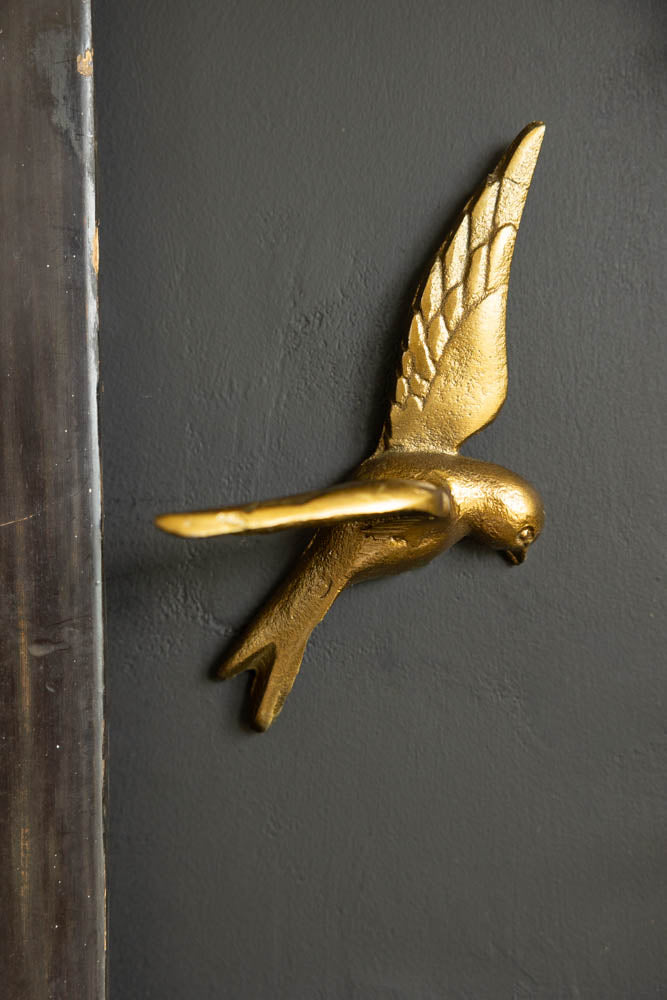 Set of 3 Gold Metal Birds Wall Decor - Elegant Home Ornament for Living Room, Bedroom, or Office Decoration