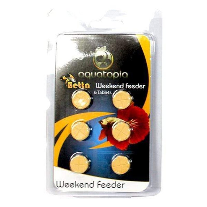 Aquatopia Betta Weekend Feeder Tablets - 6 Pack Slow Release Fish Food for Vacation & Holidays - Perfect for Betta Fish Care When Away