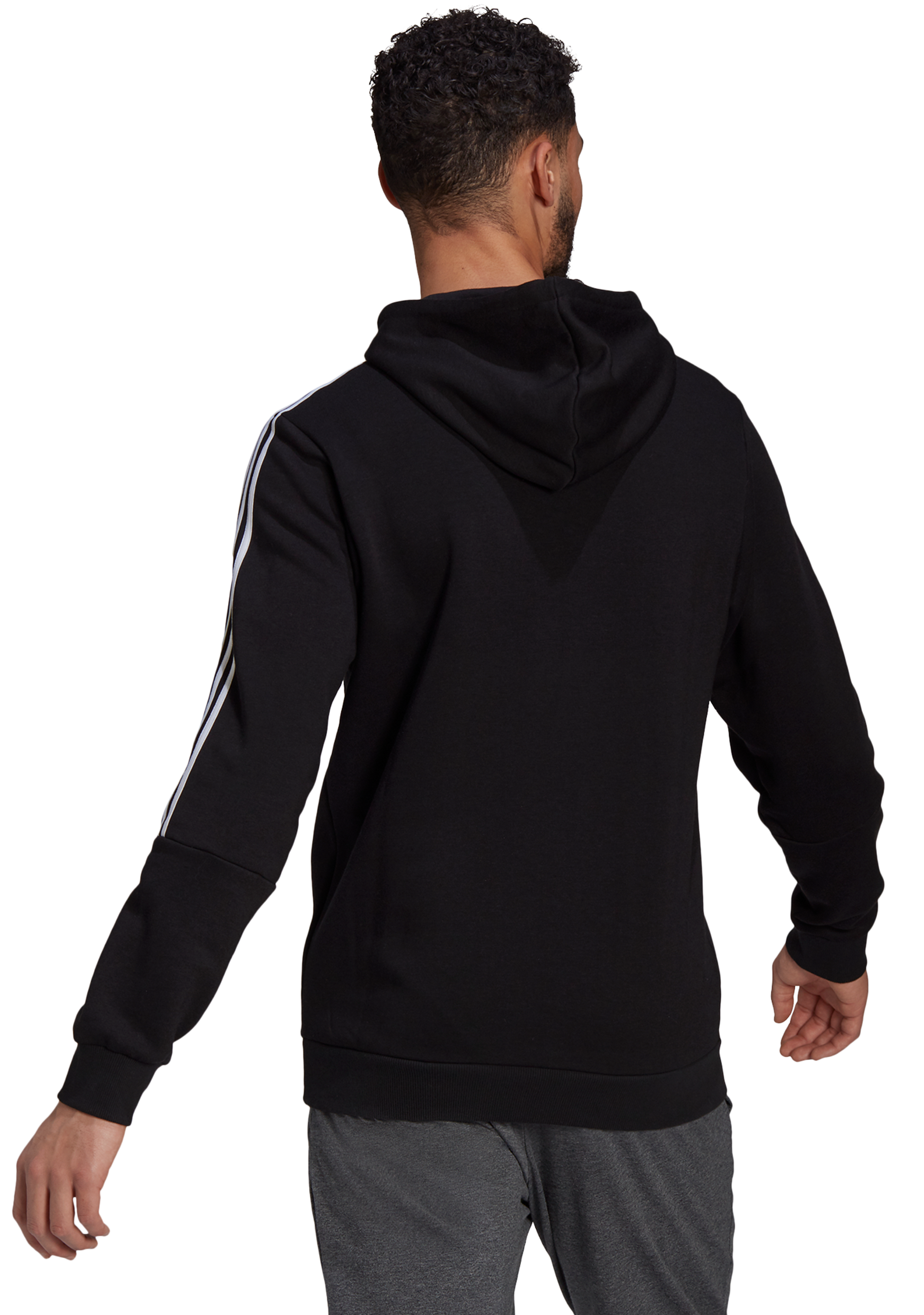 Adidas Men's Essentials Fleece Hoodie with 3 Stripes - Soft & Warm Pullover for Casual Wear, Gym, and Outdoor Activities
