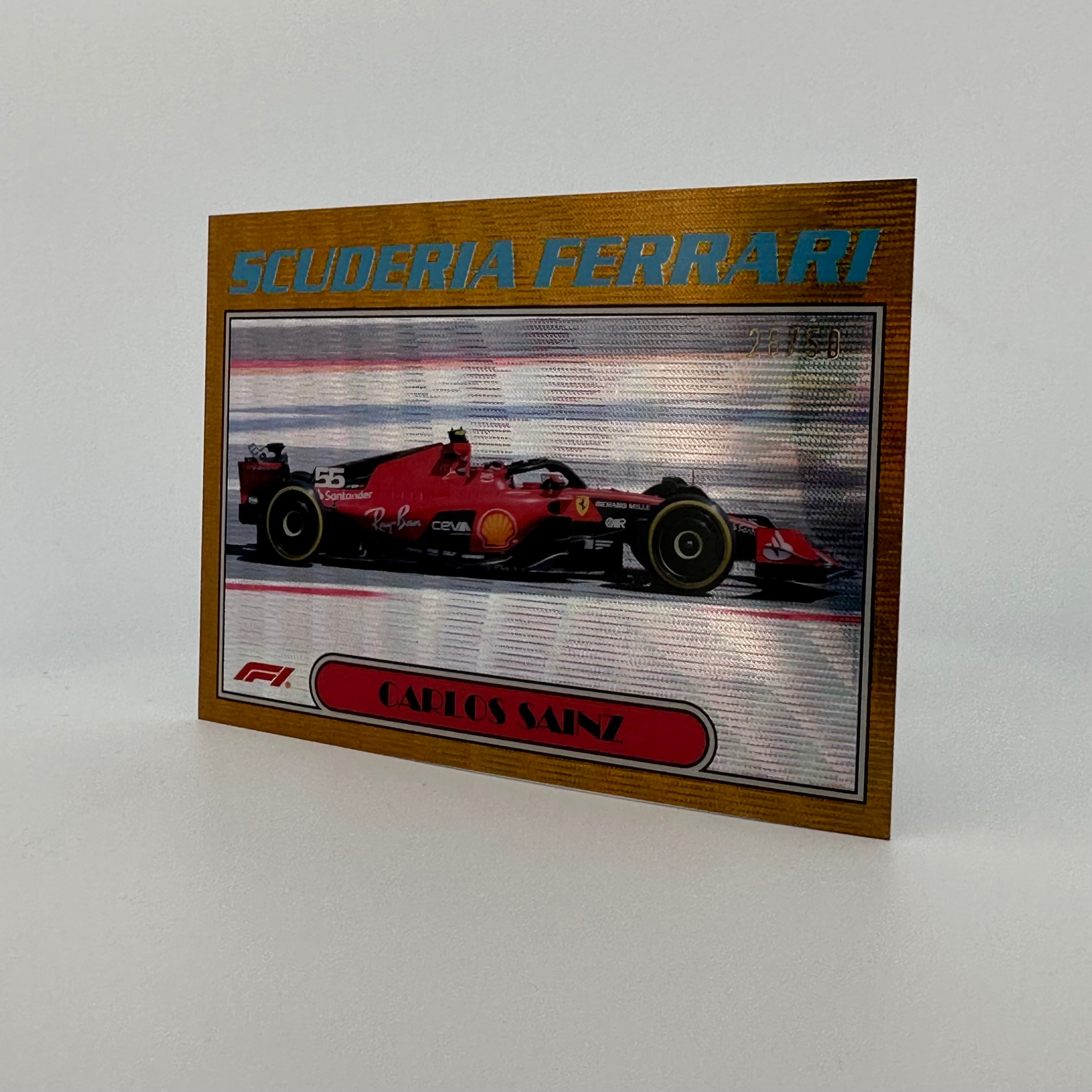 2023 Topps Chrome Carlos Sainz #AU77 Gold Wave 28/50 - Rare Trading Card for Collectors & F1 Fans - Perfect for Sports Memorabilia Displays & Investment