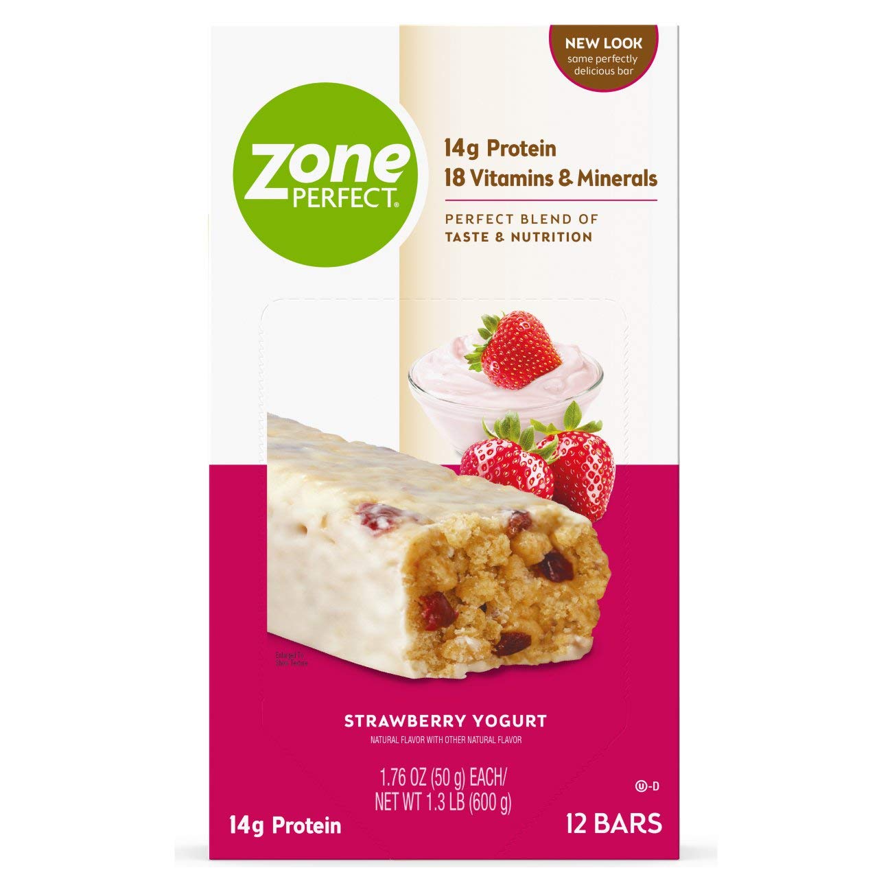 ZonePerfect Strawberry Yogurt Protein Bars - 12 Pack | High Protein Snack with Vitamins & Minerals | Perfect for Workouts, Office Snacks & On-the-Go Nutrition