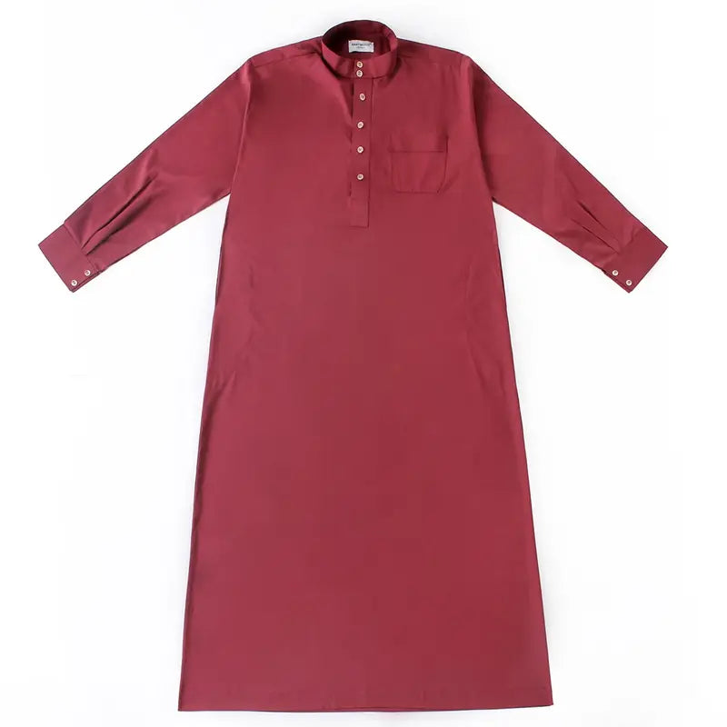 Authentic Middle Eastern Arab Men's Thawb with Stand-Up Collar | Traditional Thobe for Eid, Weddings & Special Occasions | Premium Quality Islamic Clothing for Men