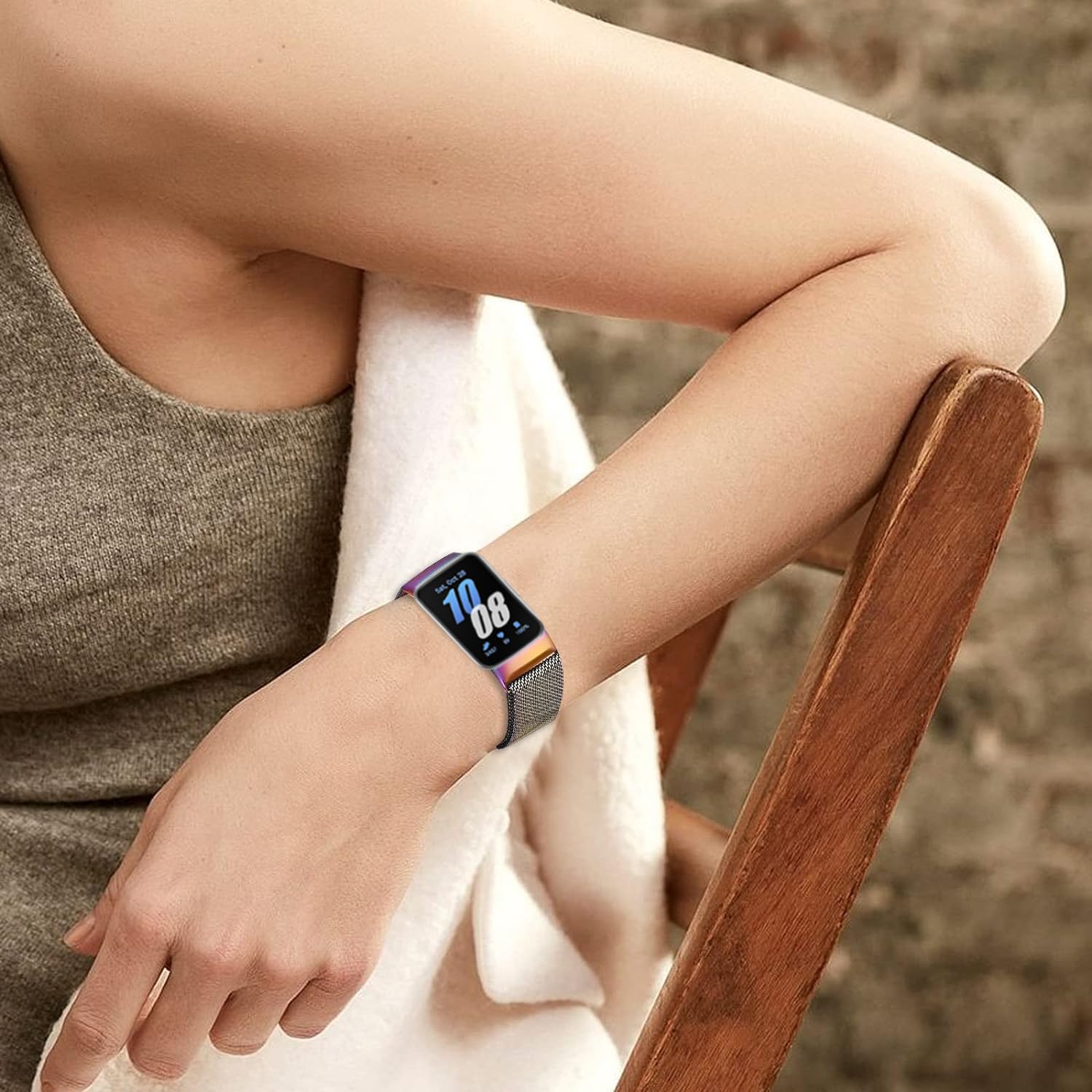 Premium Stainless Steel Mesh Replacement Strap for Samsung Galaxy Fit 3 - Adjustable Loop Band Compatible with Galaxy Fit 3 Smartwatch for Men & Women | Perfect for Workouts, Running, and Everyday Wear