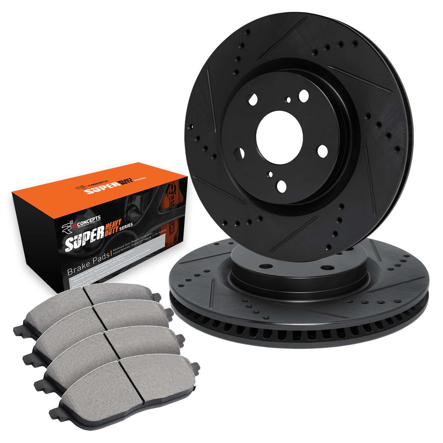 R1 Concepts Front Brake Pads and Rotors Kit - Premium Automotive Replacement Brake System - OE Performance for 1990 Lincoln Town Car - Perfect for Daily Commuting, Highway Driving & Safe Stopping