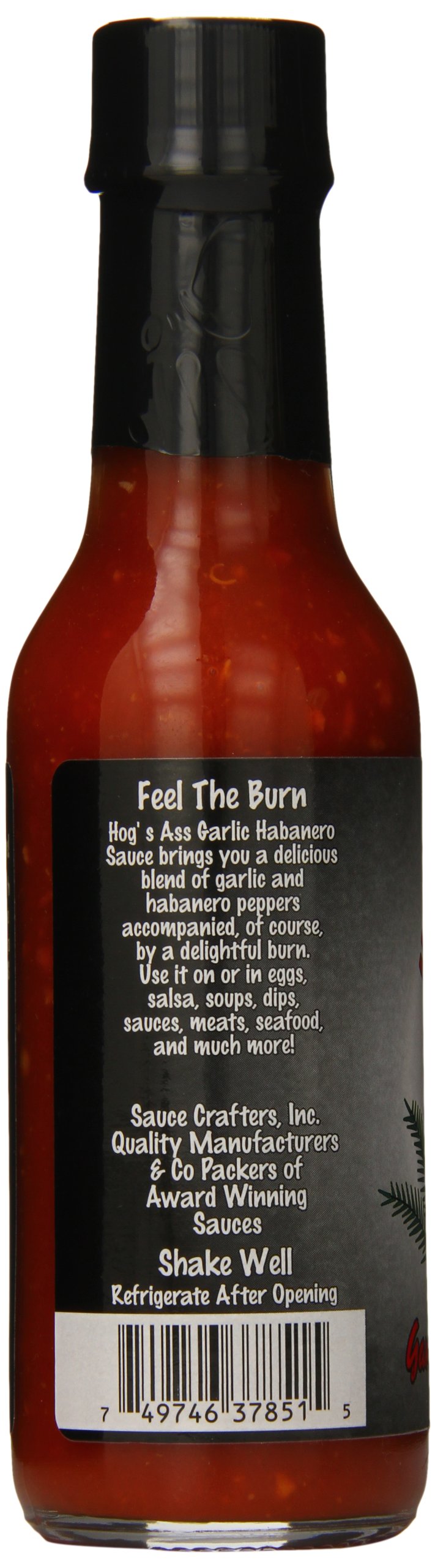 Hog's Ass Garlic Habanero Hot Sauce - 5oz Bottle | Spicy Chili Pepper Sauce for Tacos, Wings & BBQ | Gourmet Hot Sauce for Cooking & Grilling