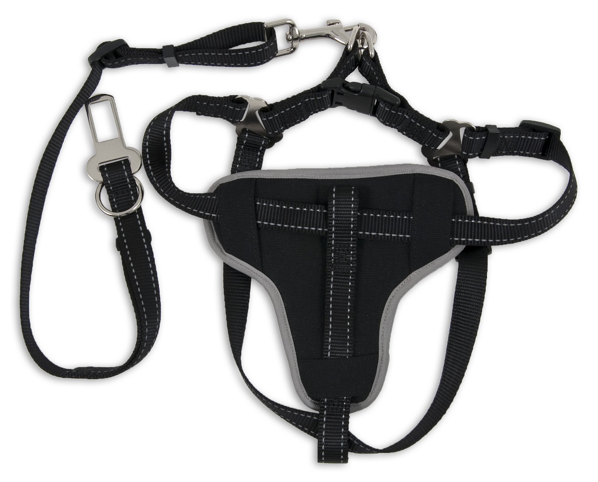 Petmate 11476 Small Black Dog Harness - Adjustable Pet Travel Vest for Small Dogs & Cats - Perfect for Car Rides, Airplane Travel & Outdoor Adventures