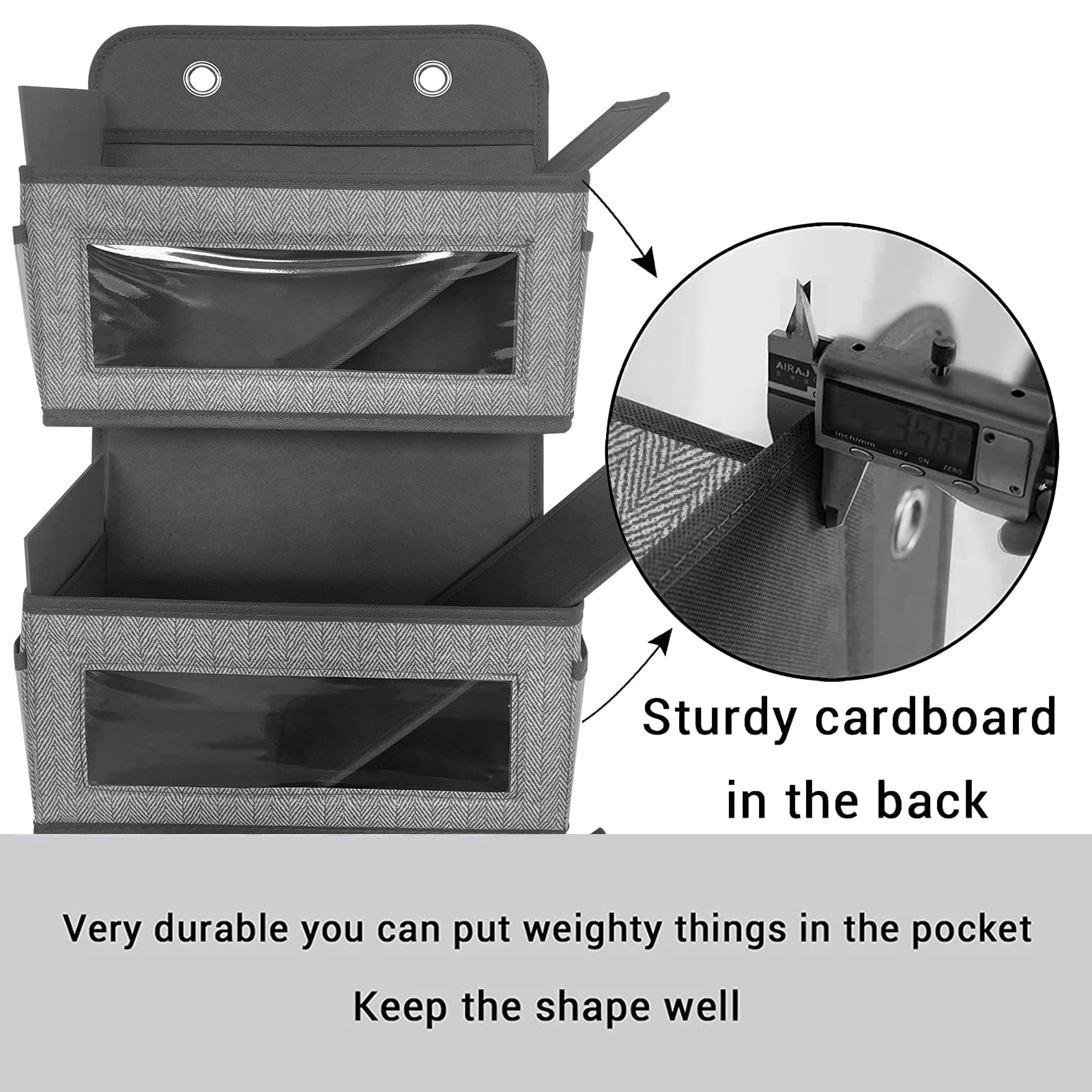 1 Pack Over the Door Organizer with Side Pockets - 5 Shelf Hanging Storage with Clear Window for Diapers, Toys & Essentials - Perfect for Nursery, Baby Room, Bathroom, Closet & Pantry Organization - Space Saving Solution for Home & Office Use