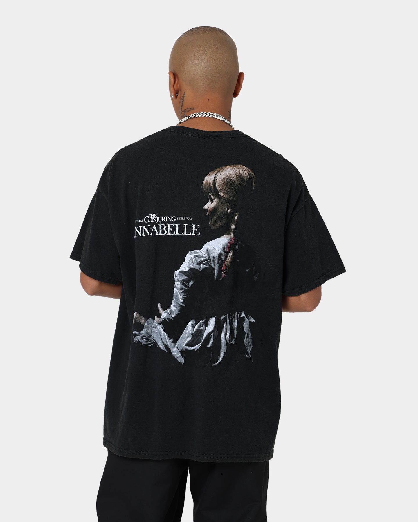 American Thrift X Annabelle Vintage Black Wash T-Shirt | Retro Graphic Tee for Women | Perfect for Casual Wear, Street Style & Vintage Fashion Lovers