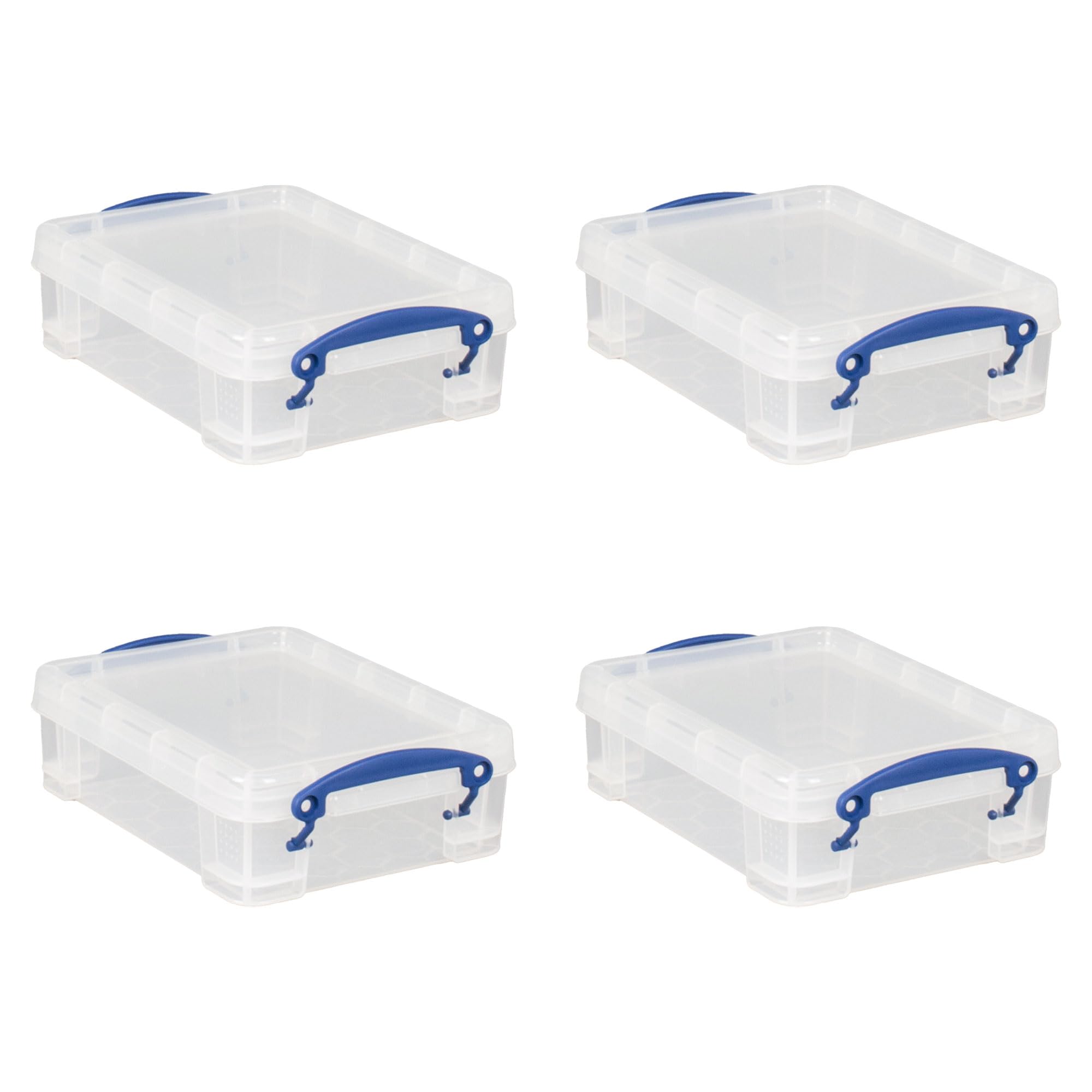 Really Useful 1.75L Stackable Plastic Storage Containers with Snap Lid & Clip Lock Handles - 4 Pack for Home, Office, Kitchen, Pantry Organization | Perfect for Food Storage, Craft Supplies & Closet Organization