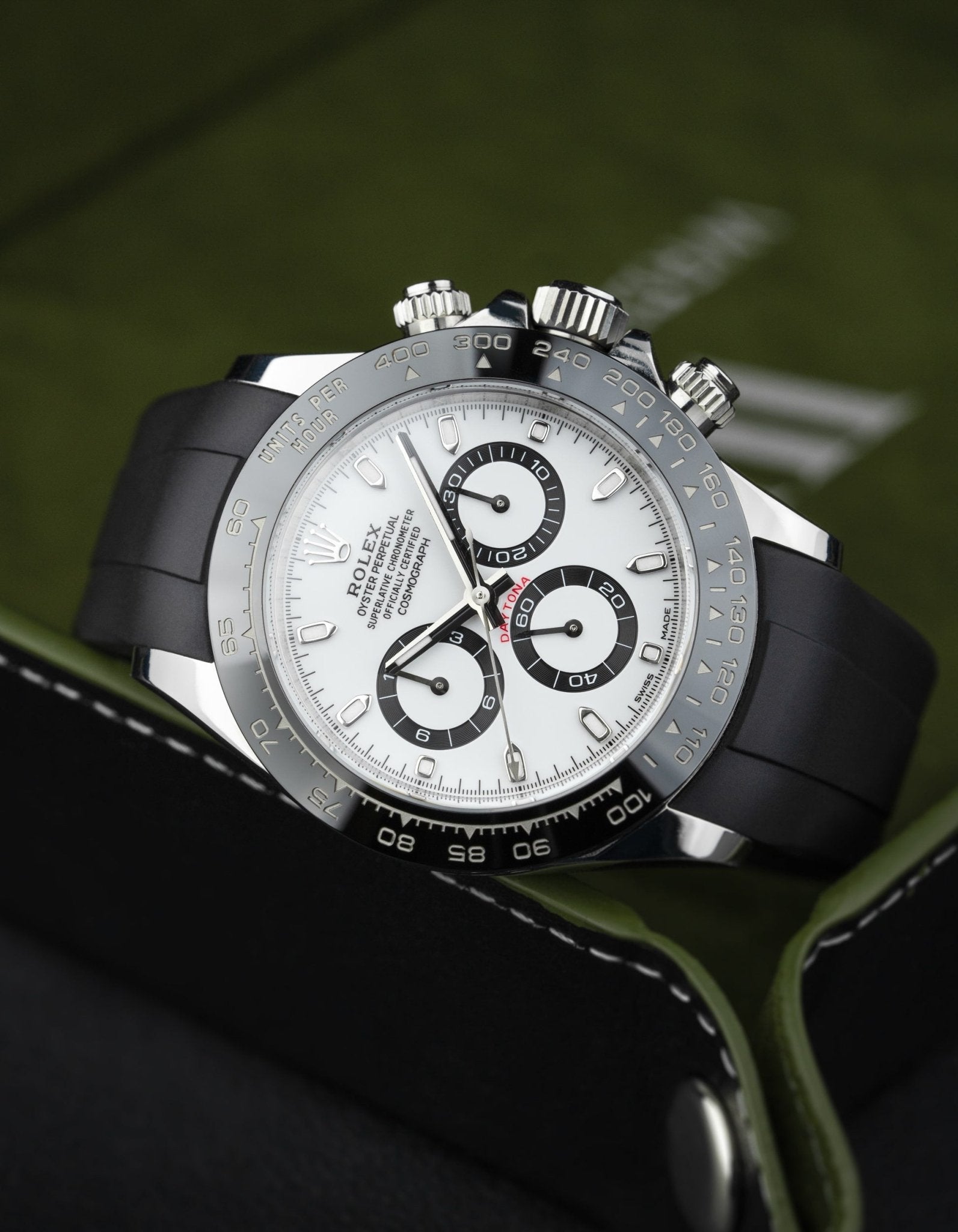 Original Rolex Daytona 116500LN Panda Rubber Watch Band - Durable Replacement Strap for Sports, Diving & Everyday Wear