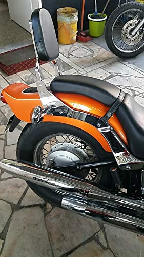 Yamaha V Star XVS650 Custom Drag Star Backrest Sissy Bar & Luggage Rack - Heavy Duty Motorcycle Accessory for Comfort & Storage - Perfect for Long Rides, Touring & Road Trips