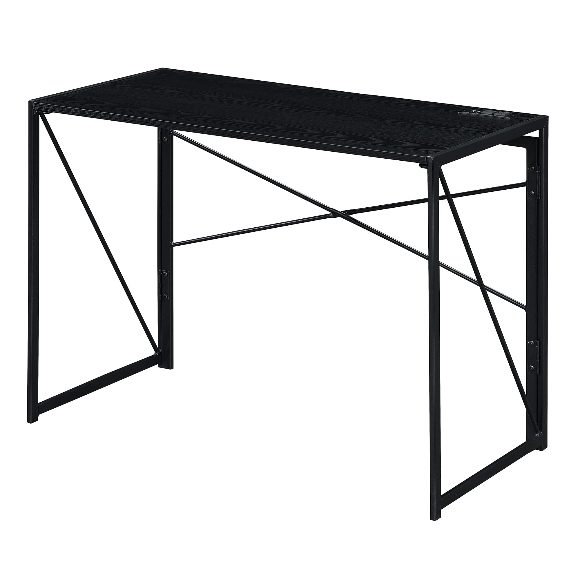 Ergode Xtra Folding Desk with USB Charging Station - Space Saving Home Office Desk for Small Spaces, Study & Work from Home