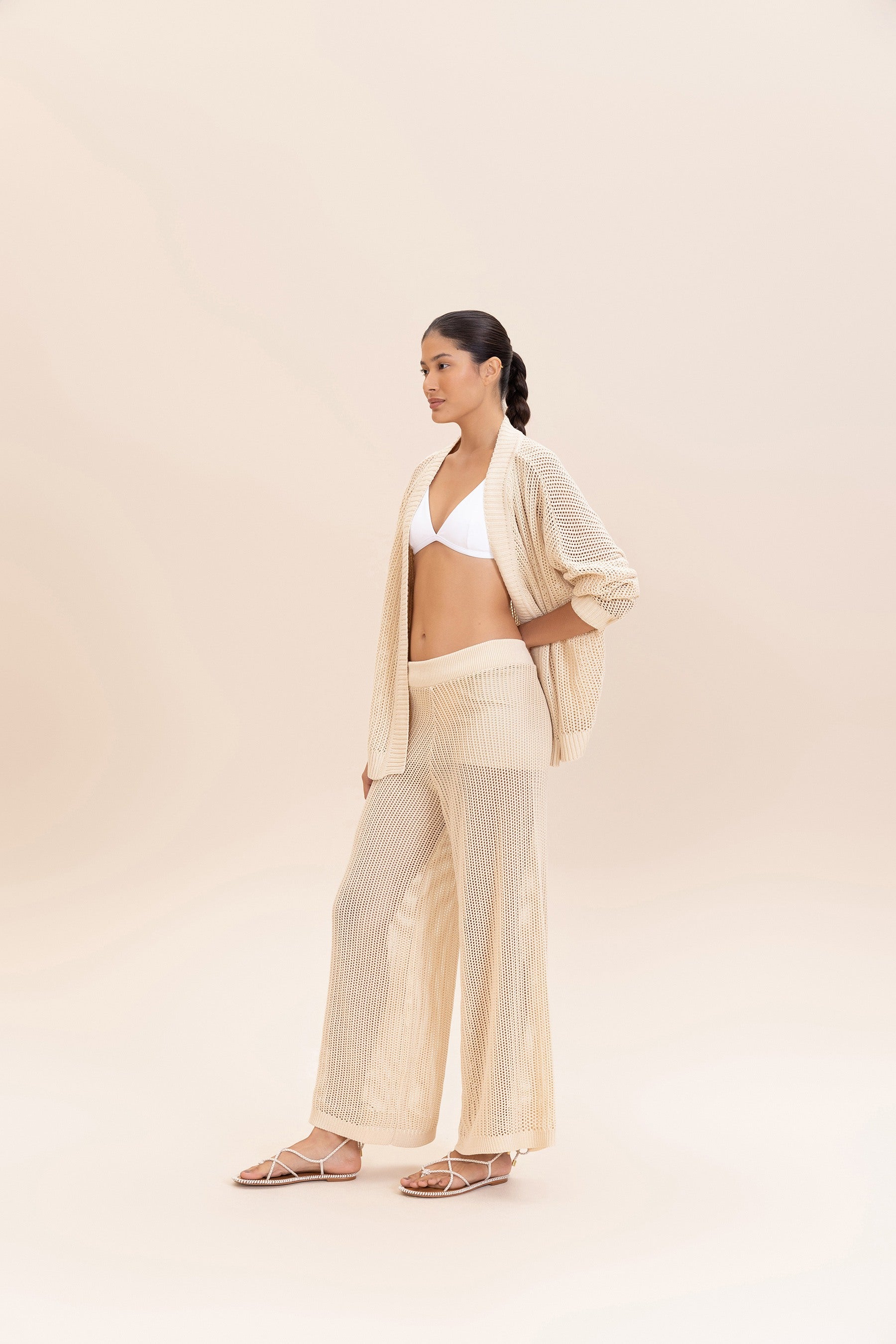 Women's Straight Knit Pants - Comfortable Stretchy High Waist Trousers for Work, Office & Casual Wear | Plus Size Options Available