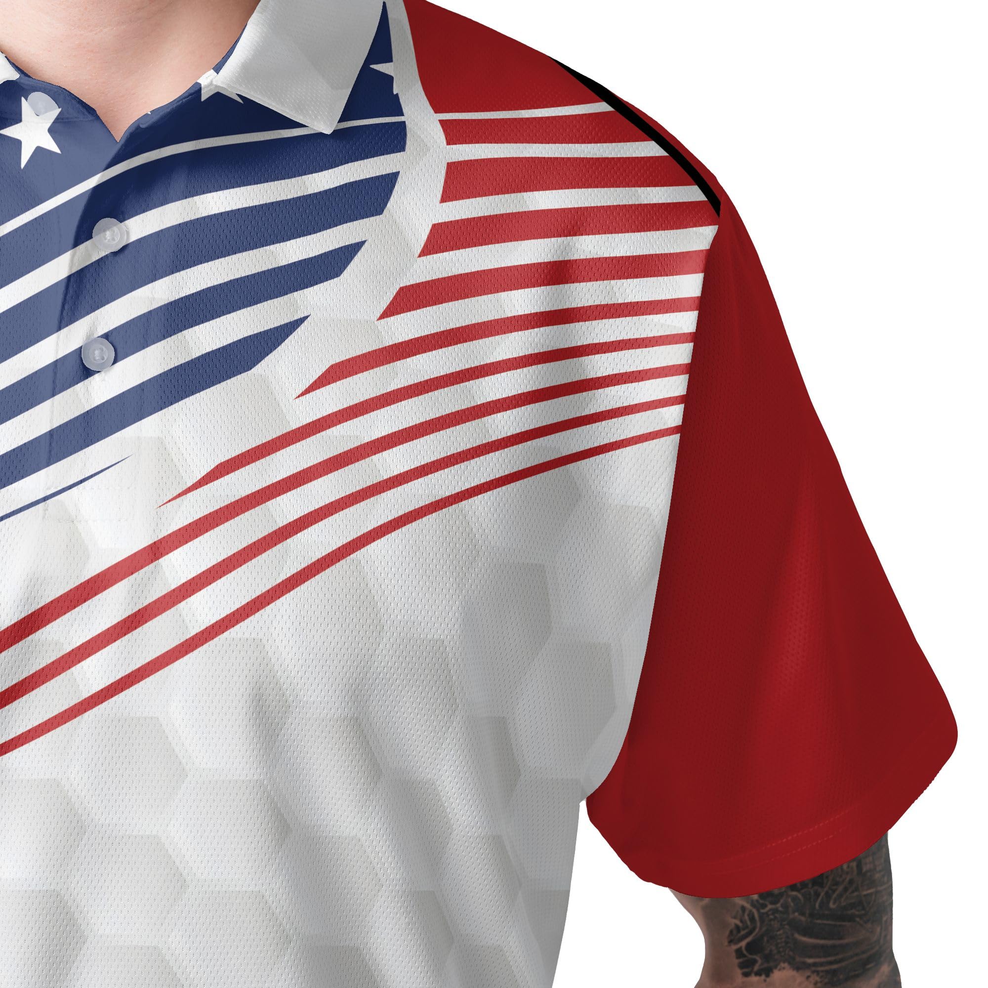 HYPERFAVOR Patriotic Golf Shirts for Men - American Flag Polo Shirts for Golfers - Breathable Short Sleeve Performance Shirt - Perfect for Golf Tournaments, 4th of July Celebrations & Patriotic Events