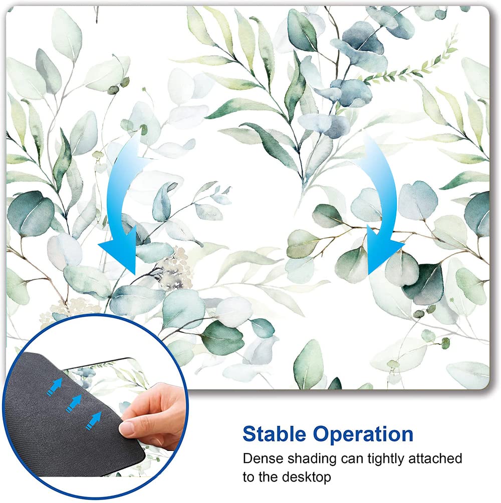 Premium Green Leaves Design Mouse Pad - Non-Slip Rubber Base, Waterproof Textured Surface for Office & Laptop Use - Perfect for Work, Gaming & Home Desks