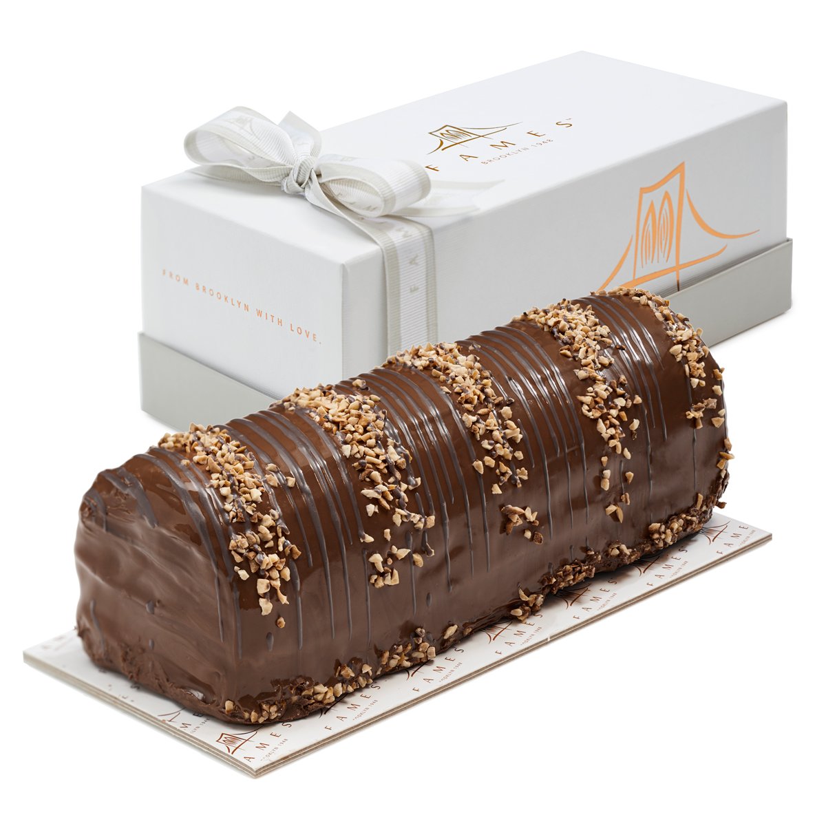 Premium Kosher Halva Chocolate Log - Delicious Chocolate Covered Zebra Halvah Gift for Weddings, Anniversaries & Corporate Events | Elegant Dessert for Holiday Parties, Birthday Celebrations & Gourmet Gift Baskets