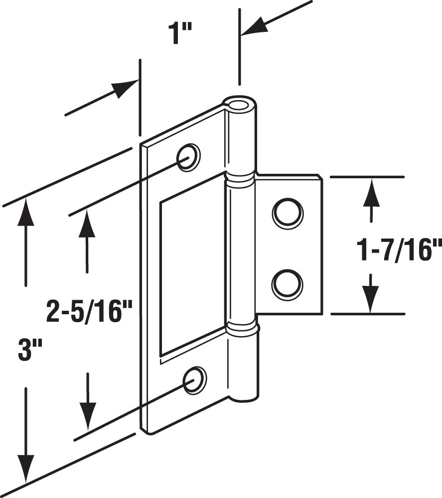 Prime-Line N 7273 Nickel Plated Bi-Fold Door Hinges - 2 Pack | Heavy Duty Hardware for Closet Doors, Cabinet Doors & Room Dividers | Durable & Smooth Operation