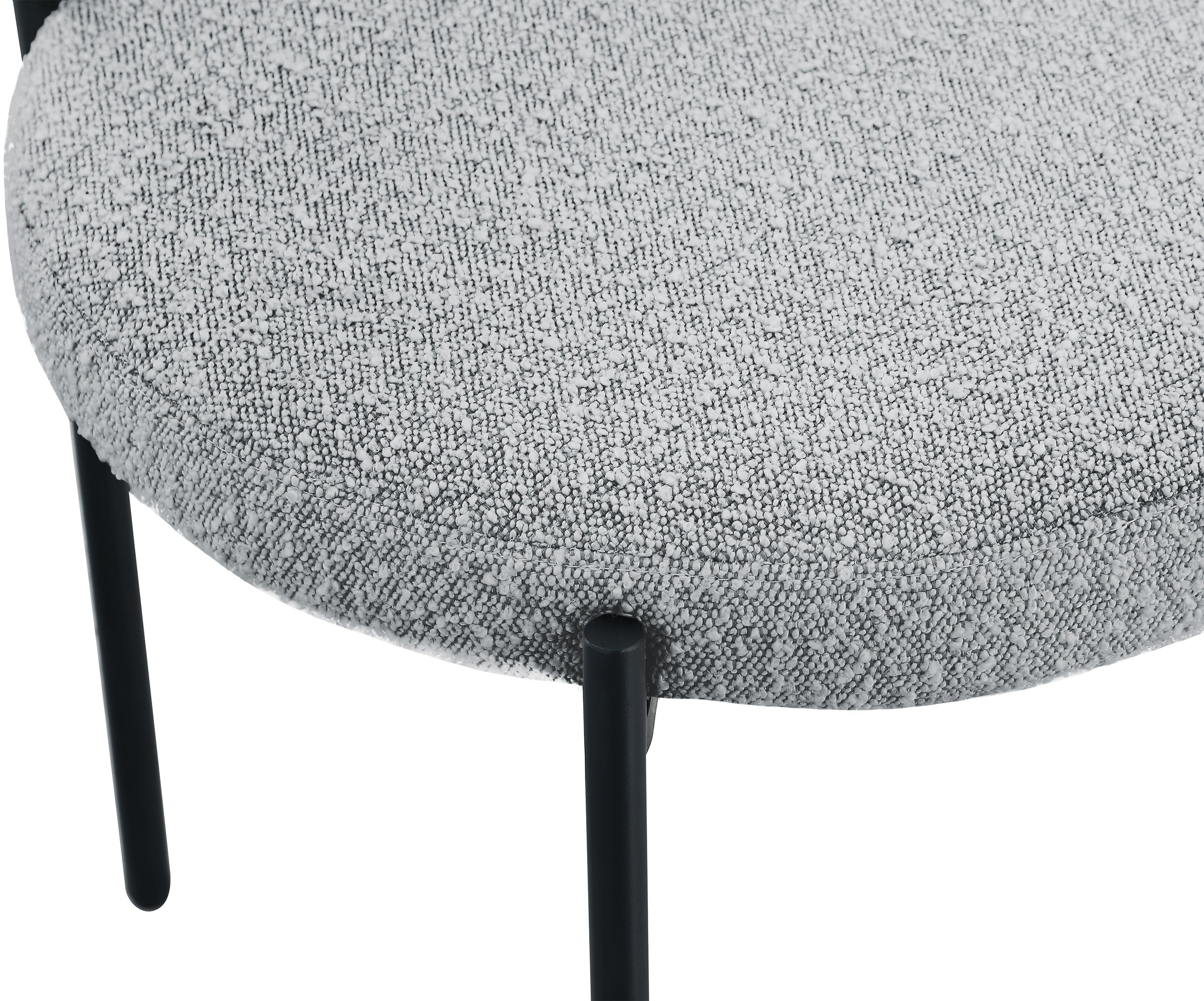 Luxury Boucle Fabric Dining Chair - Modern Upholstered Accent Chair for Dining Room, Living Room & Office - Soft & Comfortable Seat with Sturdy Metal Legs
