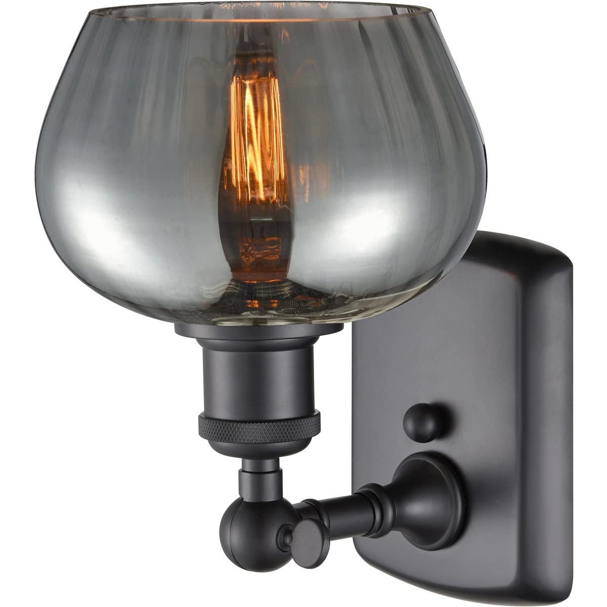 Innovations 516-1W-BK-G93-LED Dimmable Vintage LED Wall Sconce Light Fixture - Matte Black Finish for Bedroom, Living Room, or Hallway Lighting