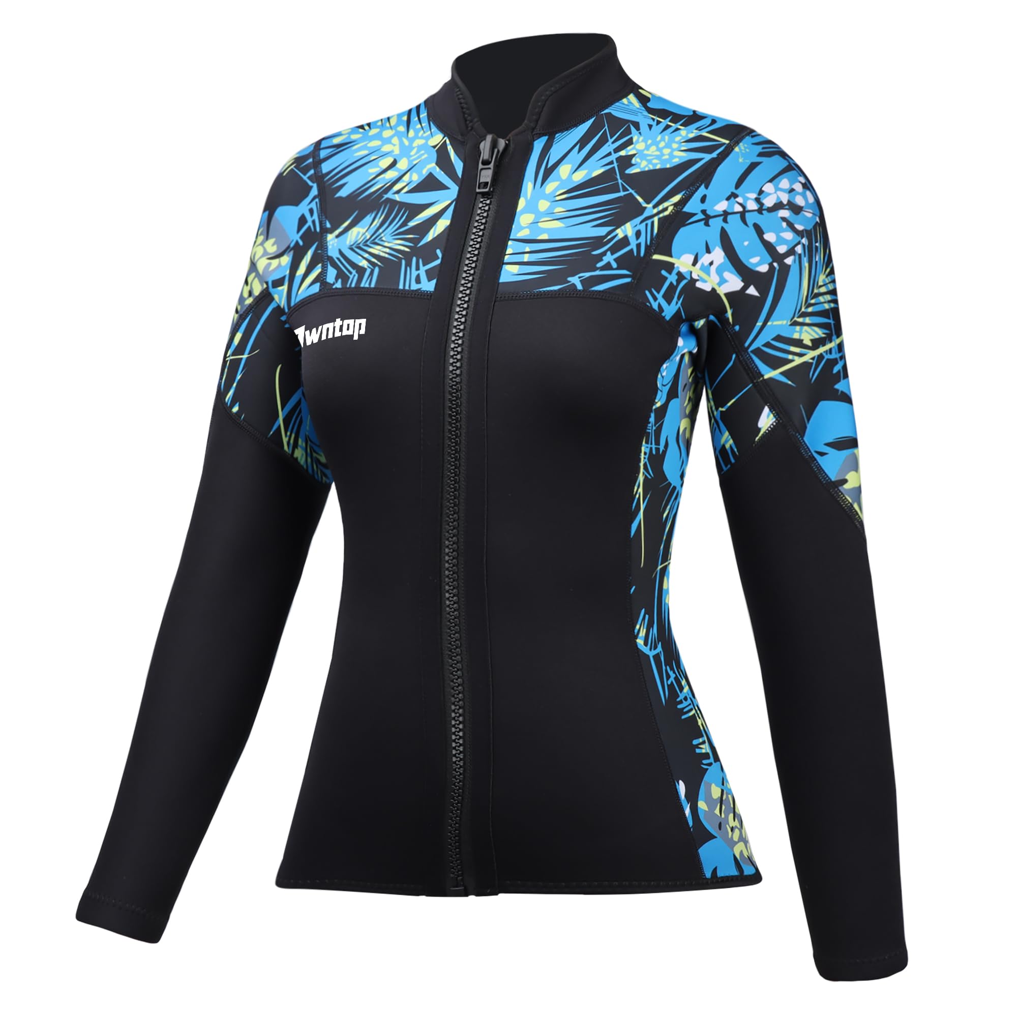 Owntop 2MM Neoprene Wetsuit Top for Women & Men - Long Sleeve Front Zipper Swimwear for Swimming, Diving, Surfing & Water Sports | Flexible Comfort Fit | Perfect for Beach Activities, Snorkeling & Cold Water Protection