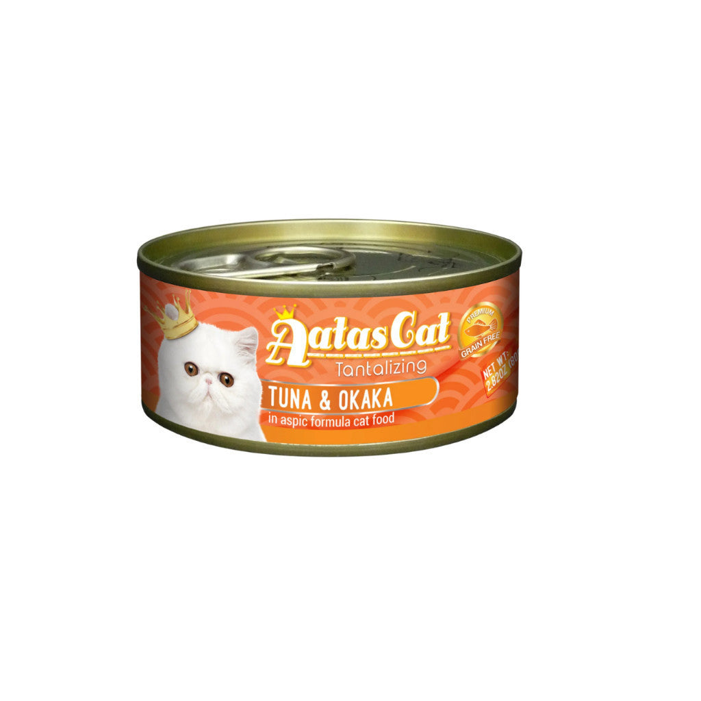 Premium Aatas Cat Food Variety Pack - Tuna, Ocean Fish, Squid, Snapper, Shirasu Sardine & Crab in Beef Aspic (80g) - High-Protein, Nutrient-Rich Wet Cat Food for Adult & Senior Cats - Perfect for Mealtime, Training Treats & Picky Eaters
