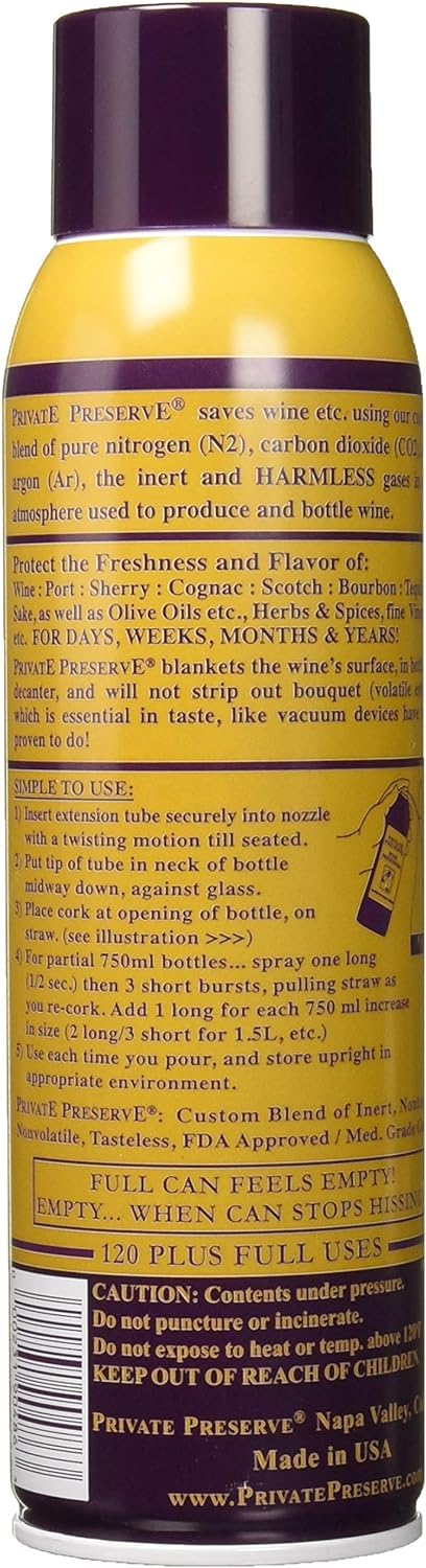 Premium Wine Preservation System with 100% Green Gas - Extends Freshness for Wine, Port, Sake, Cognac, Whiskey & Fine Oils (12-Pack Case) | Ideal for Home Bars, Restaurants & Wine Collectors